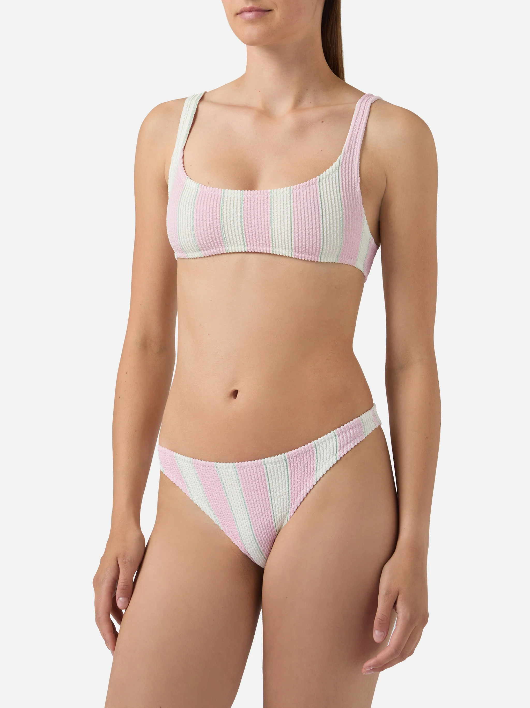 Naima Elise pink striped crinkle bikini - Image 2