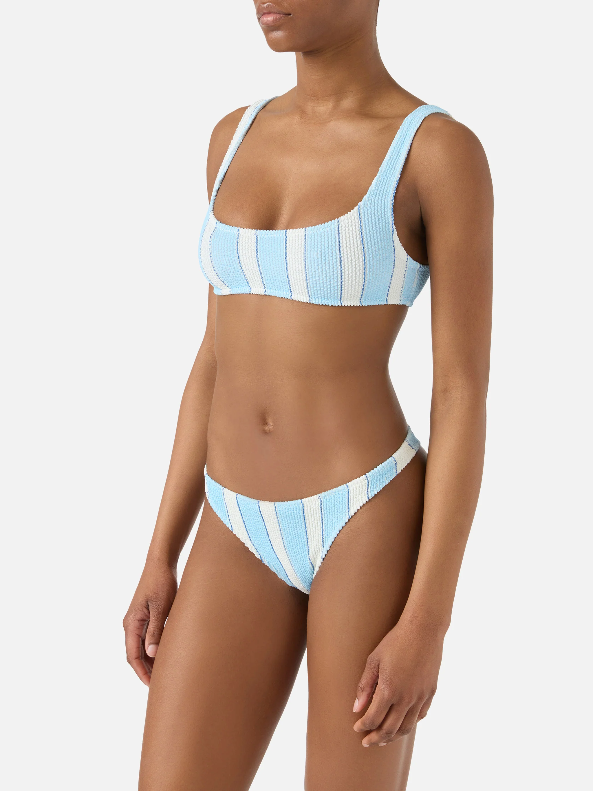 Naima Naomi light blue striped crinkle bikini - Image 2