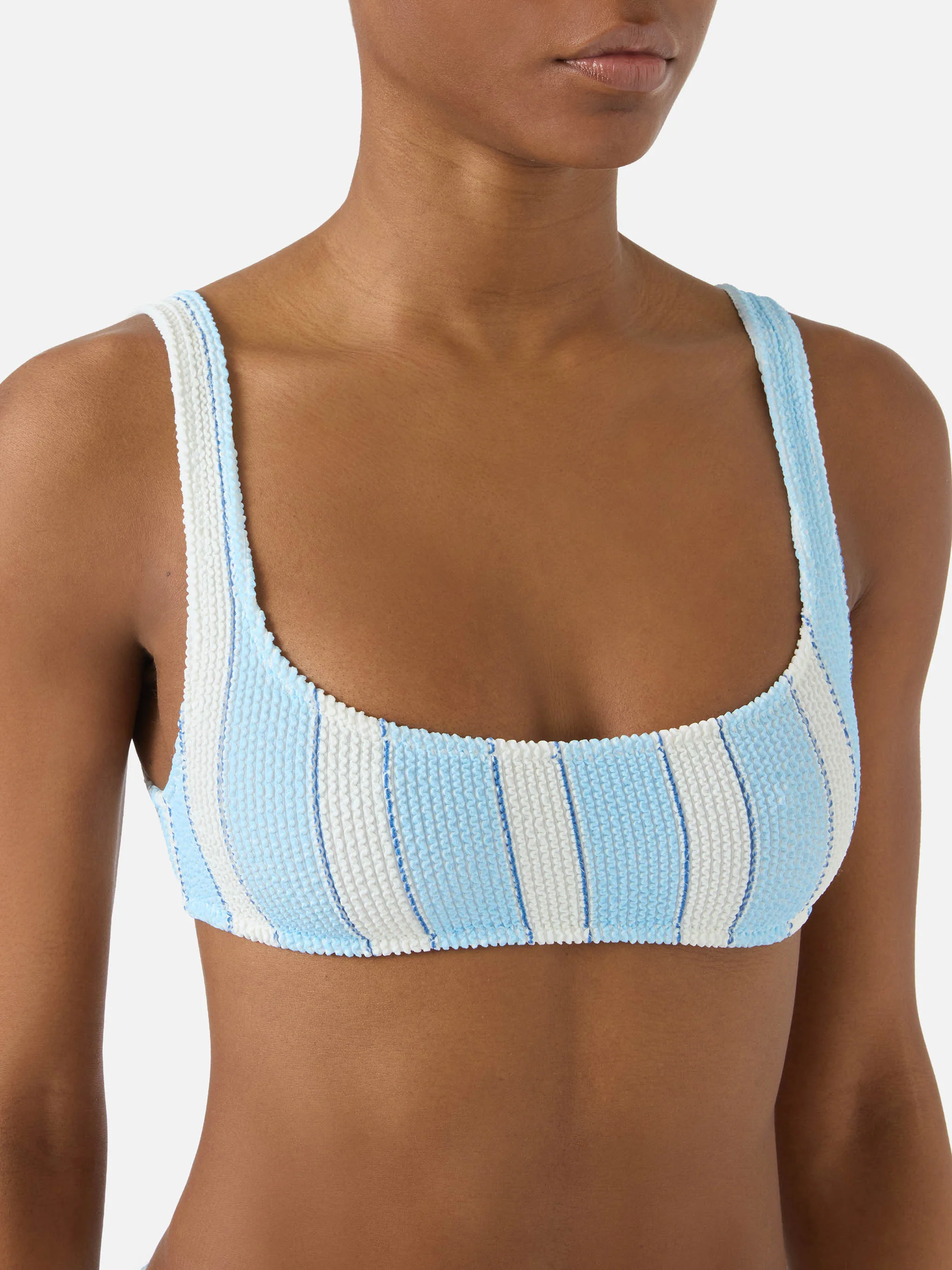 Naima Naomi light blue striped crinkle bikini - Image 3