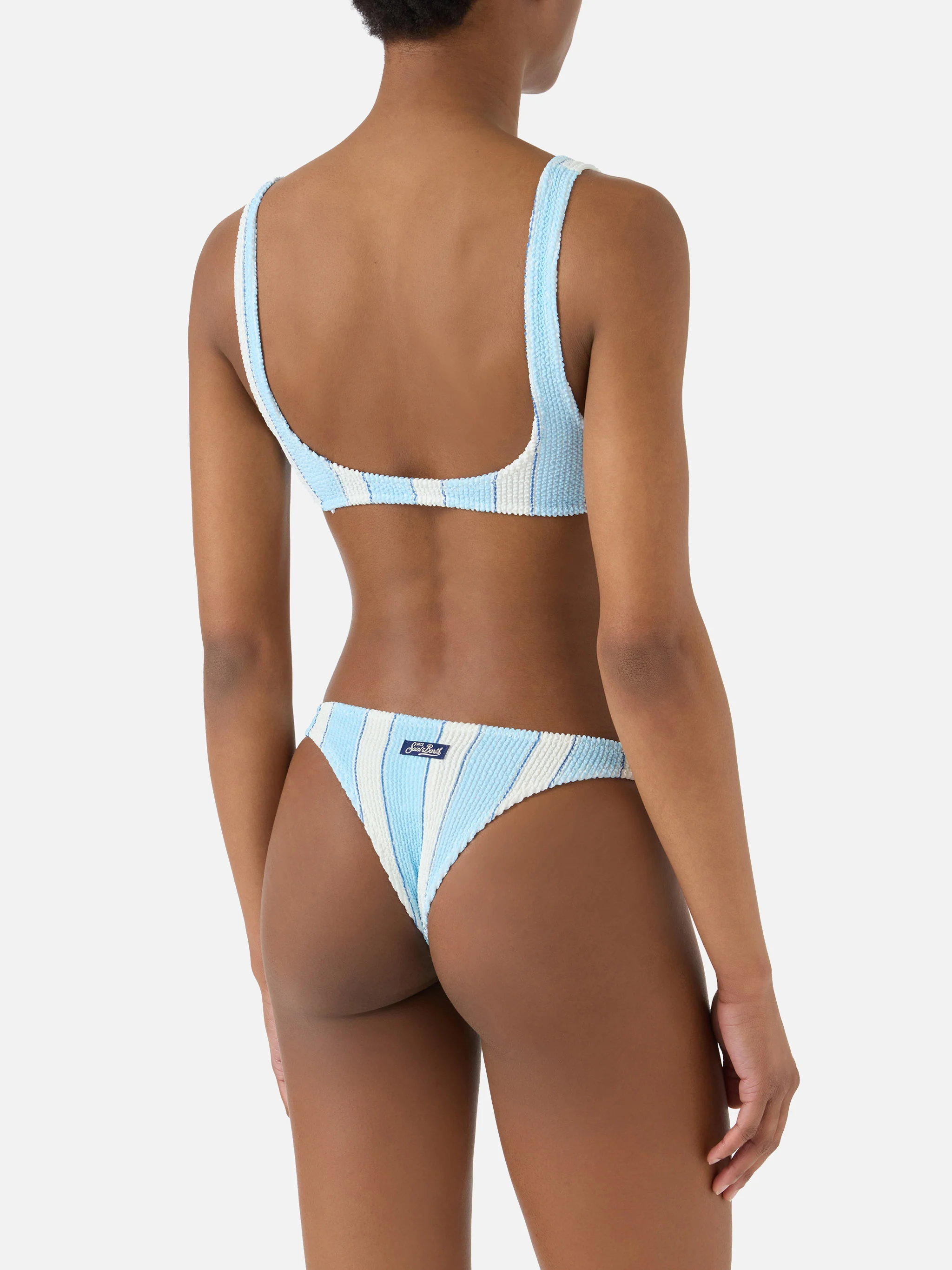 Naima Naomi light blue striped crinkle bikini - Image 4