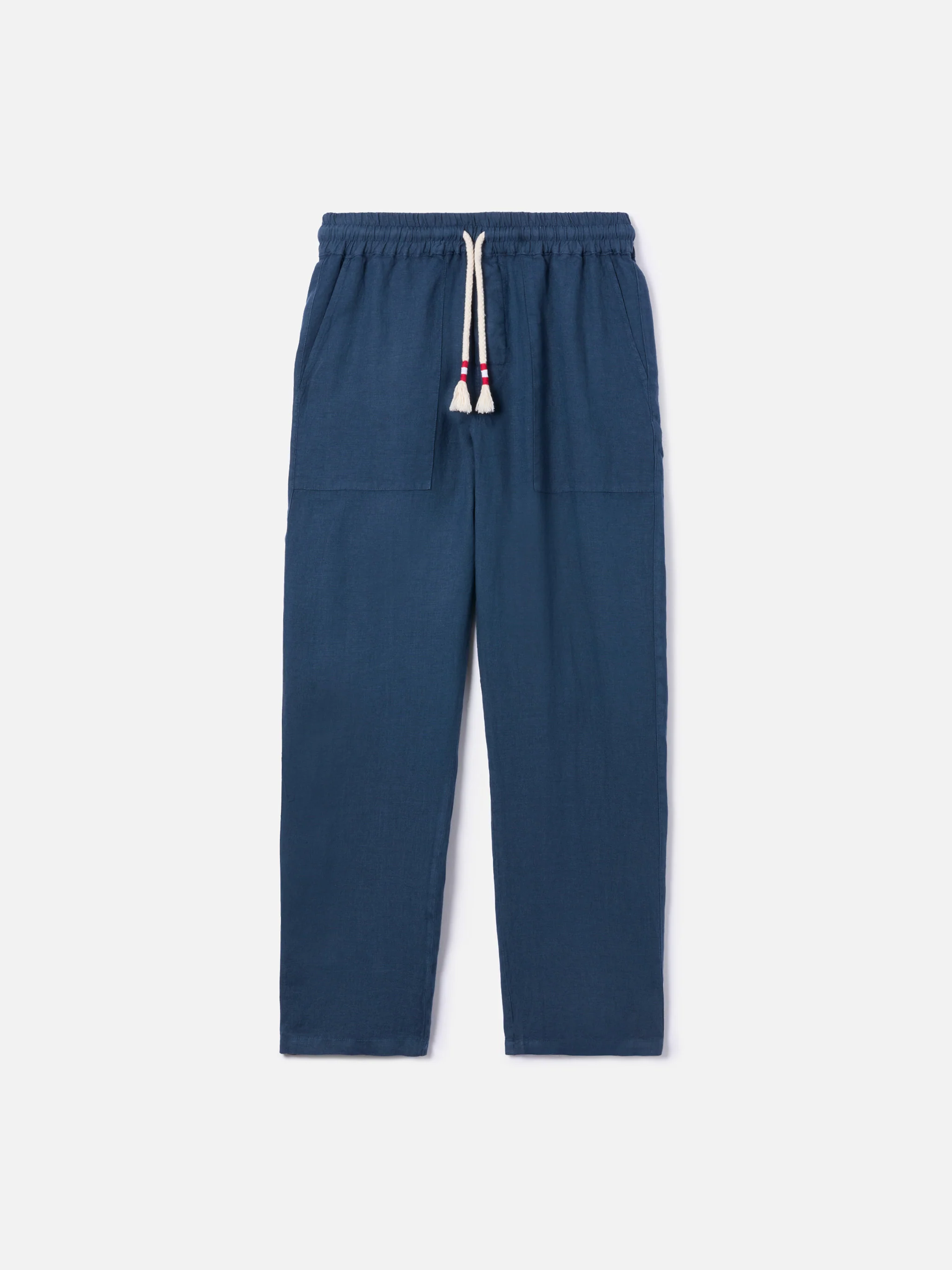 Navy blue brown Calais long pants in pure linen - Image 4