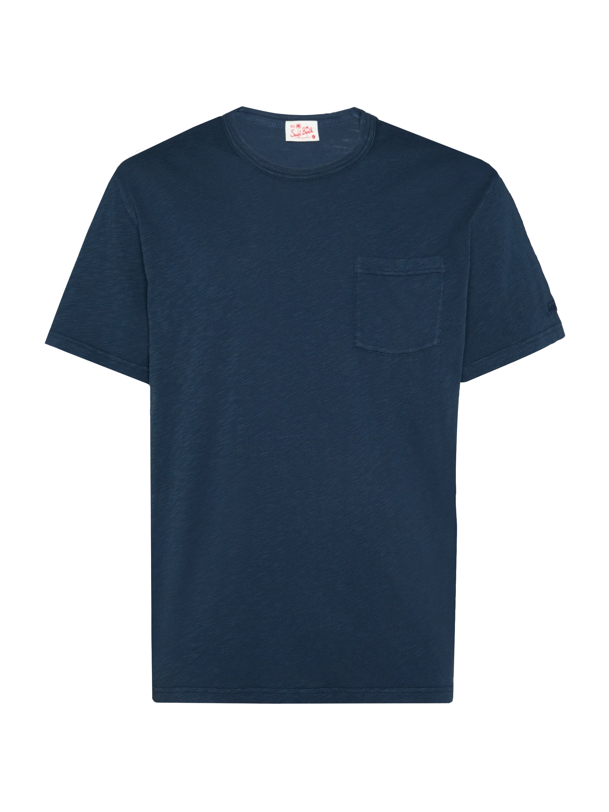 President flamed cotton t-shirt in navy blue solid color