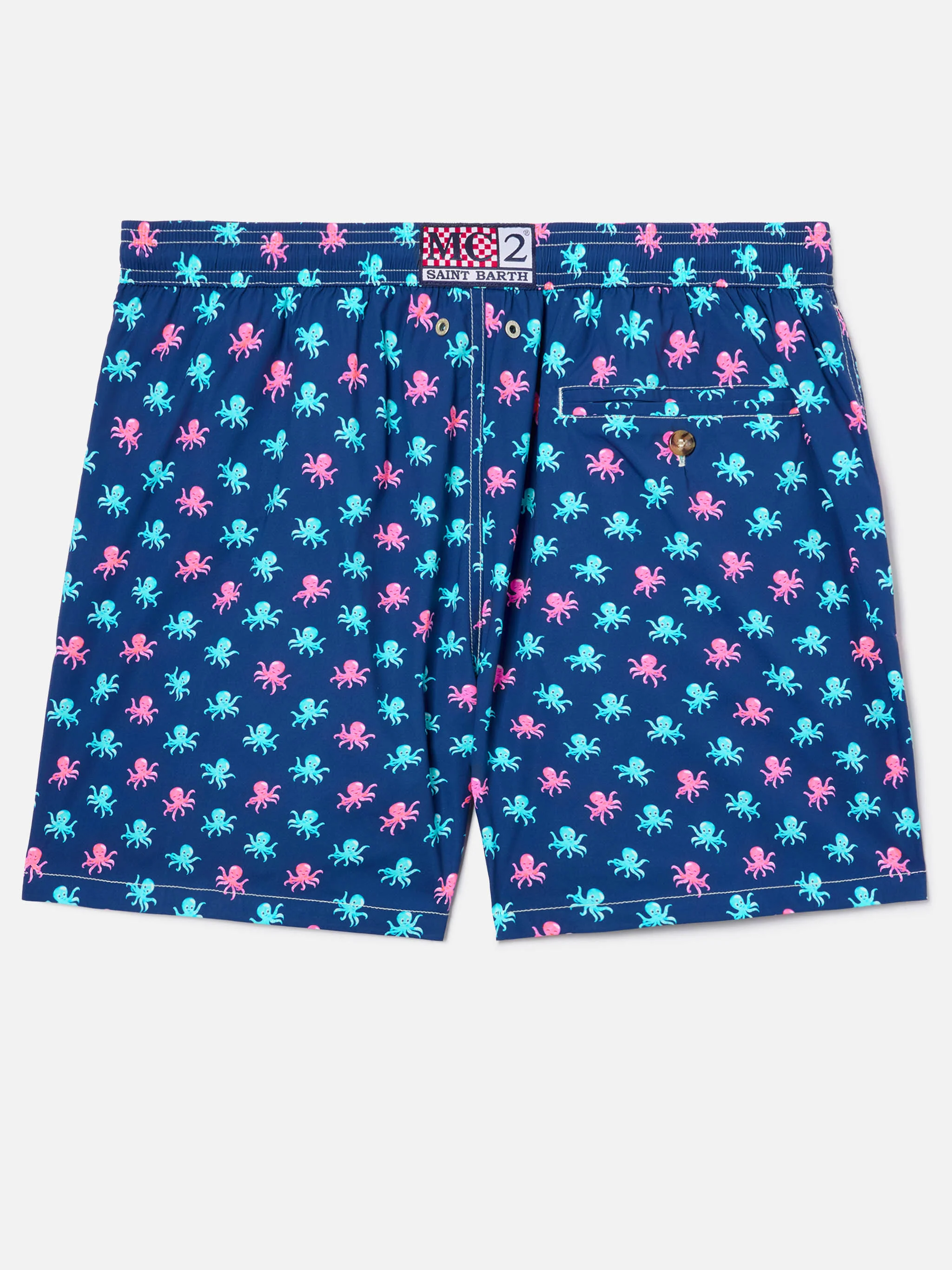 Navy blue Lighting Micro swim shorts with all-over octopus print - Image 2