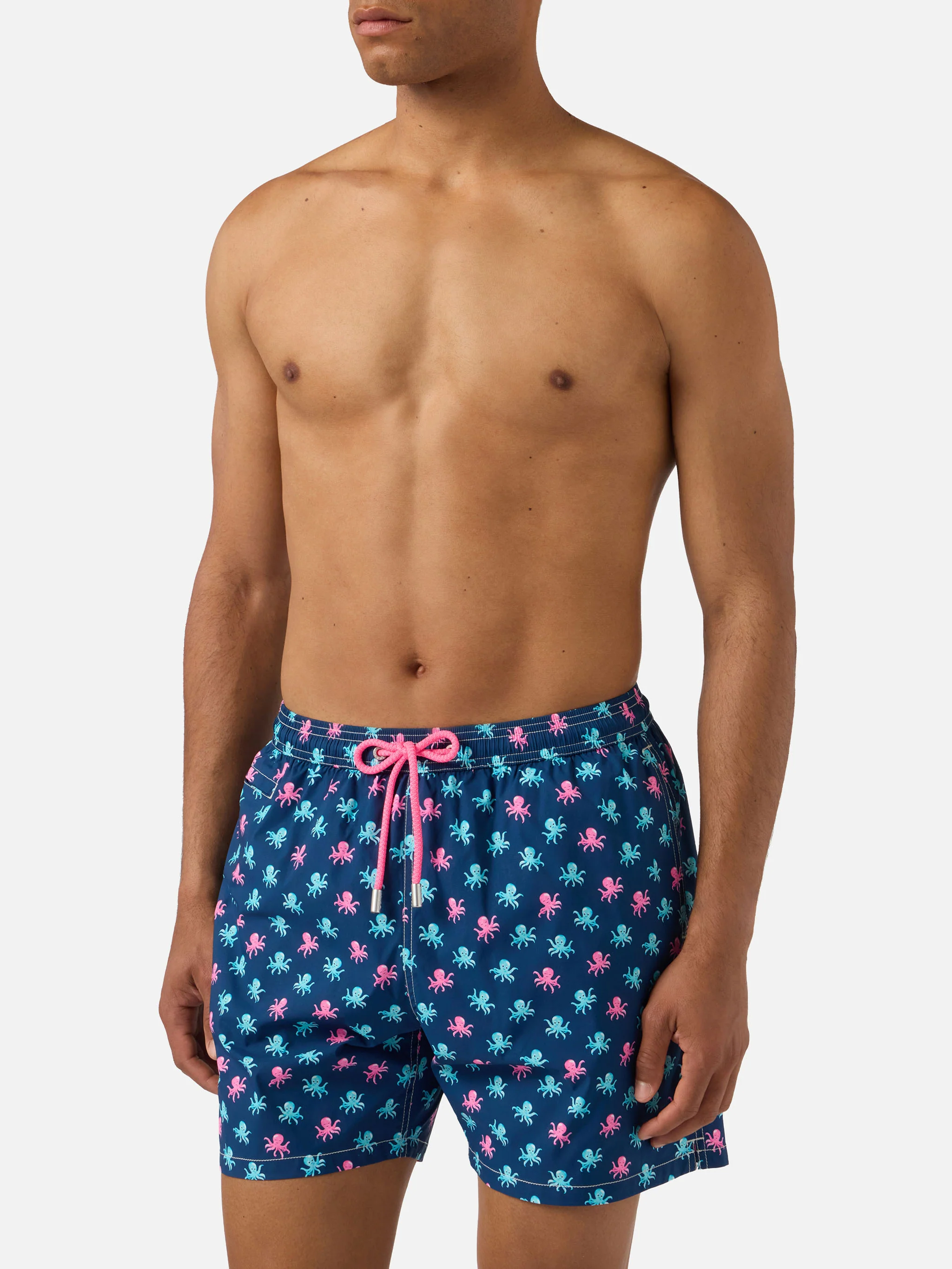 Navy blue Lighting Micro swim shorts with all-over octopus print - Image 3
