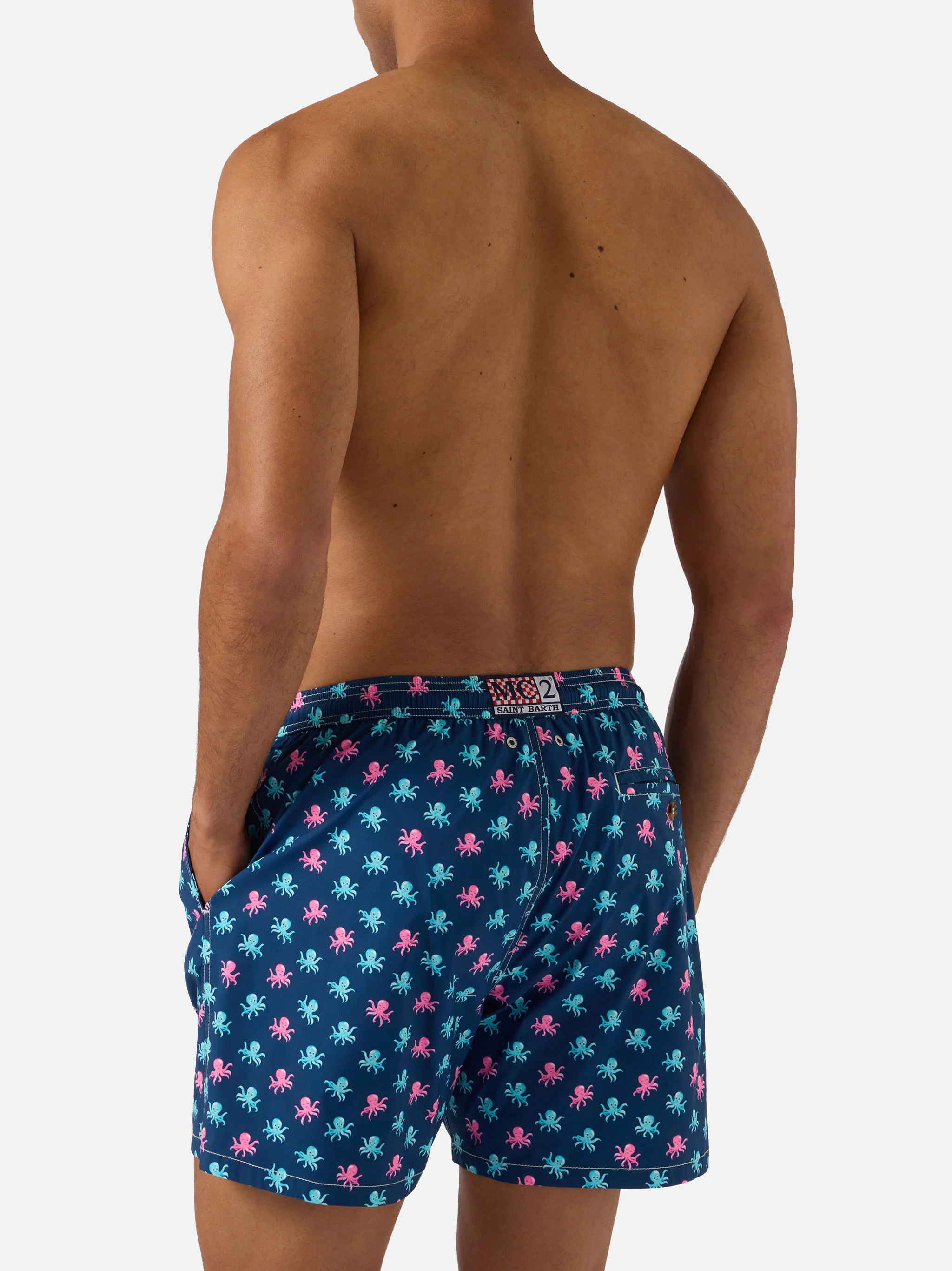 Navy blue Lighting Micro swim shorts with all-over octopus print - Image 5