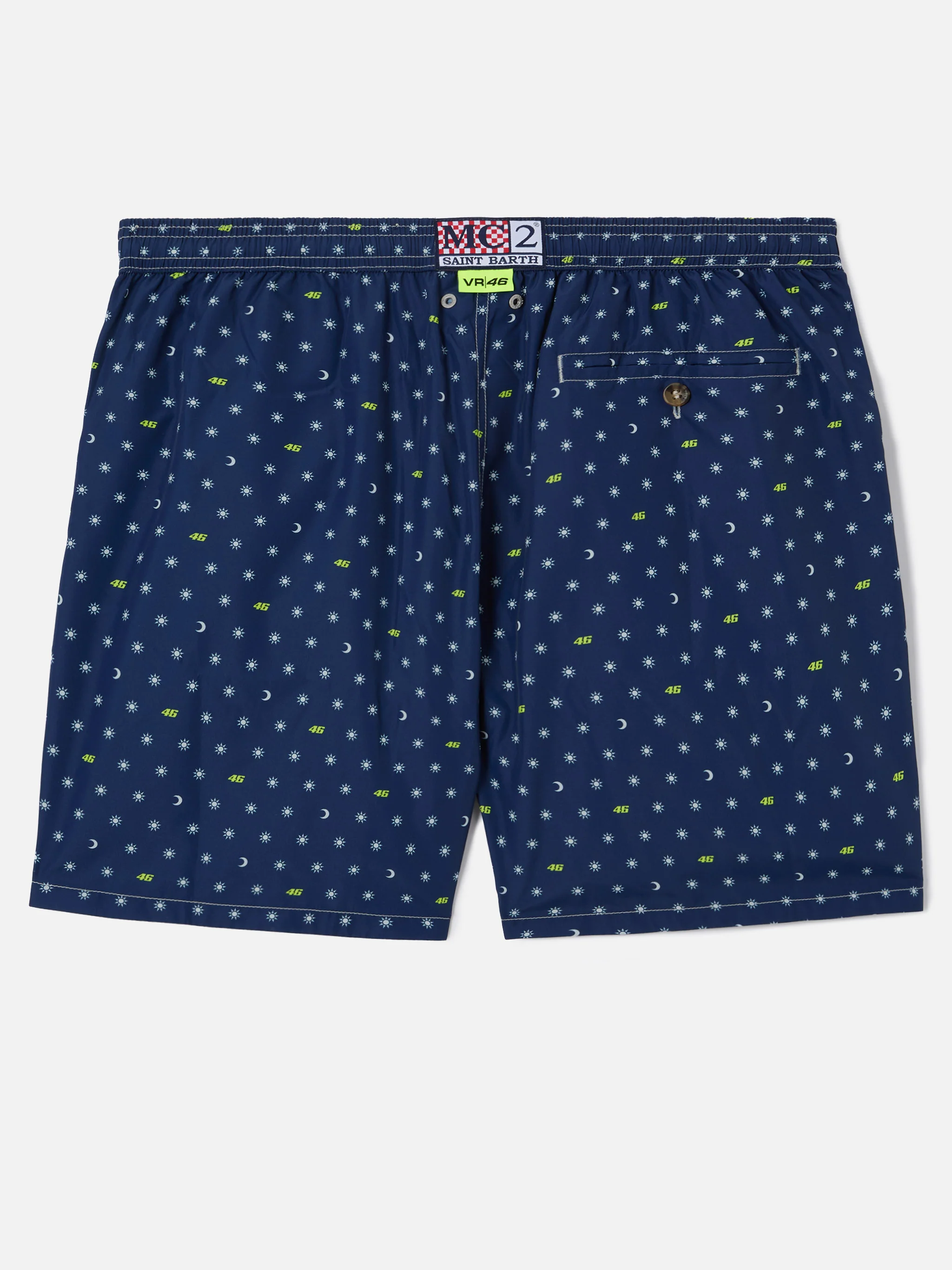Navy blue Lighting Micro swim shorts with VR46 all-over print | VR46 SPECIAL EDITION - Image 2