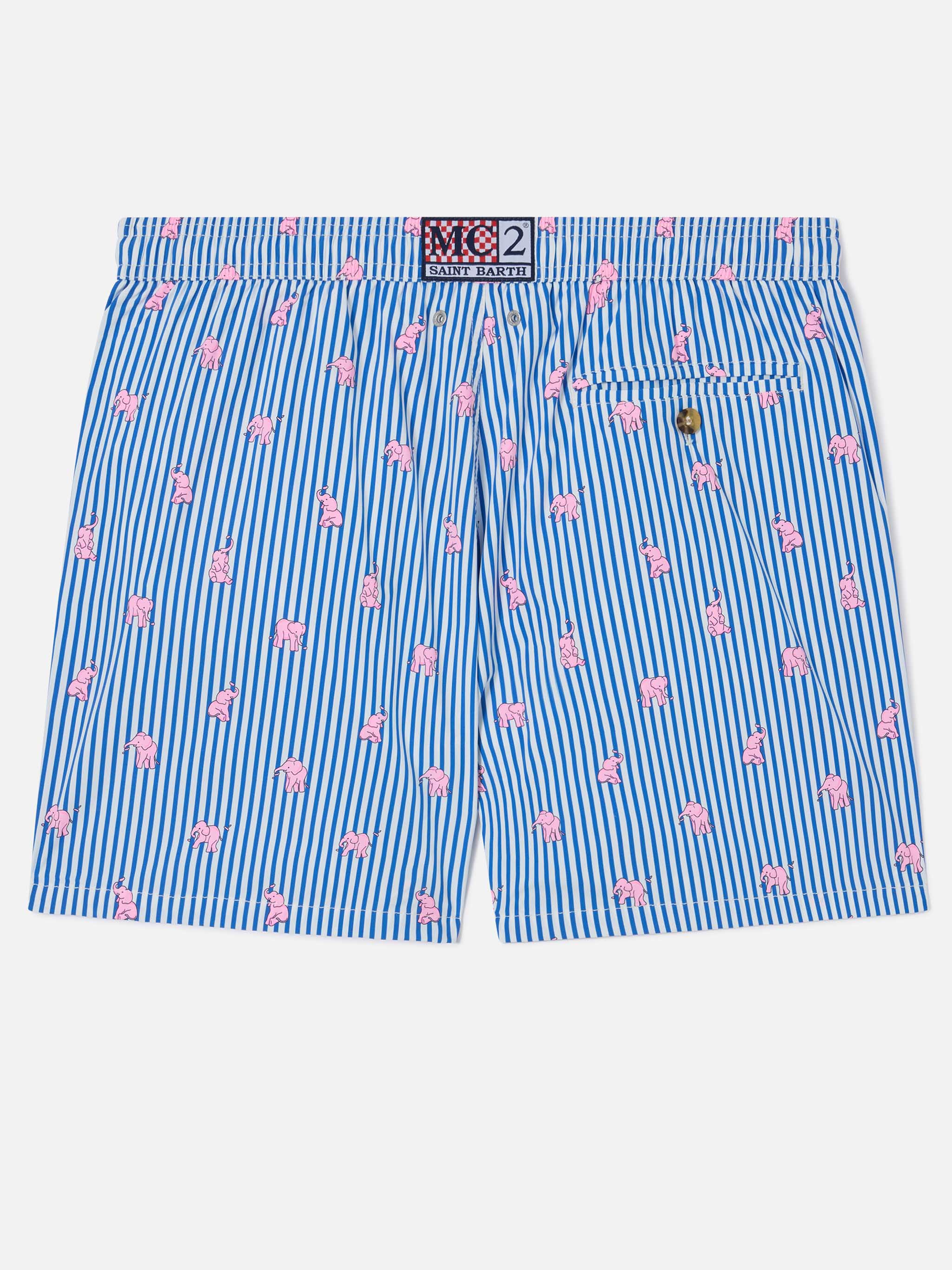 Navy Lighting Micro swim shorts with all-over elephant print - Image 2