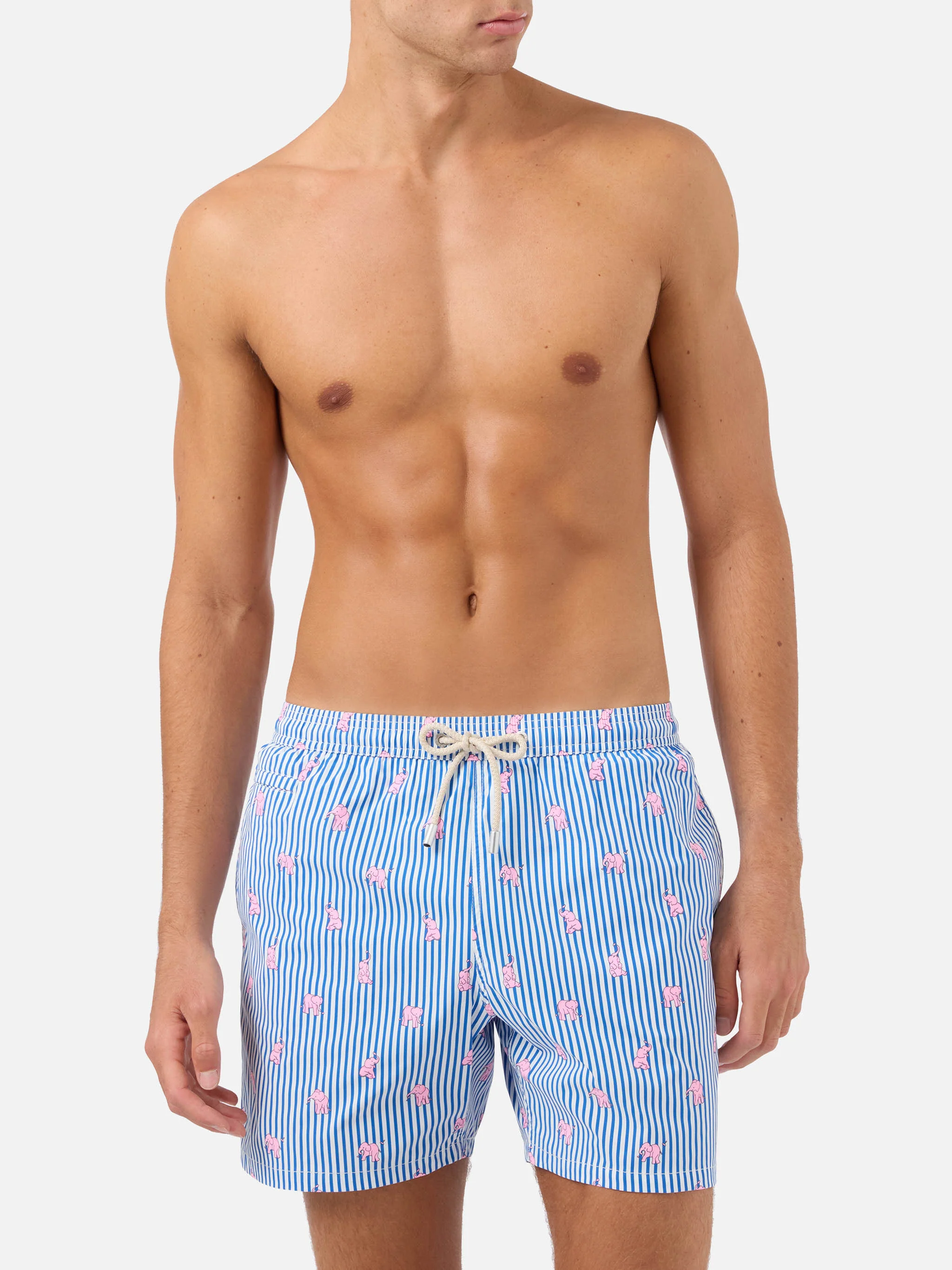 Navy Lighting Micro swim shorts with all-over elephant print - Image 3