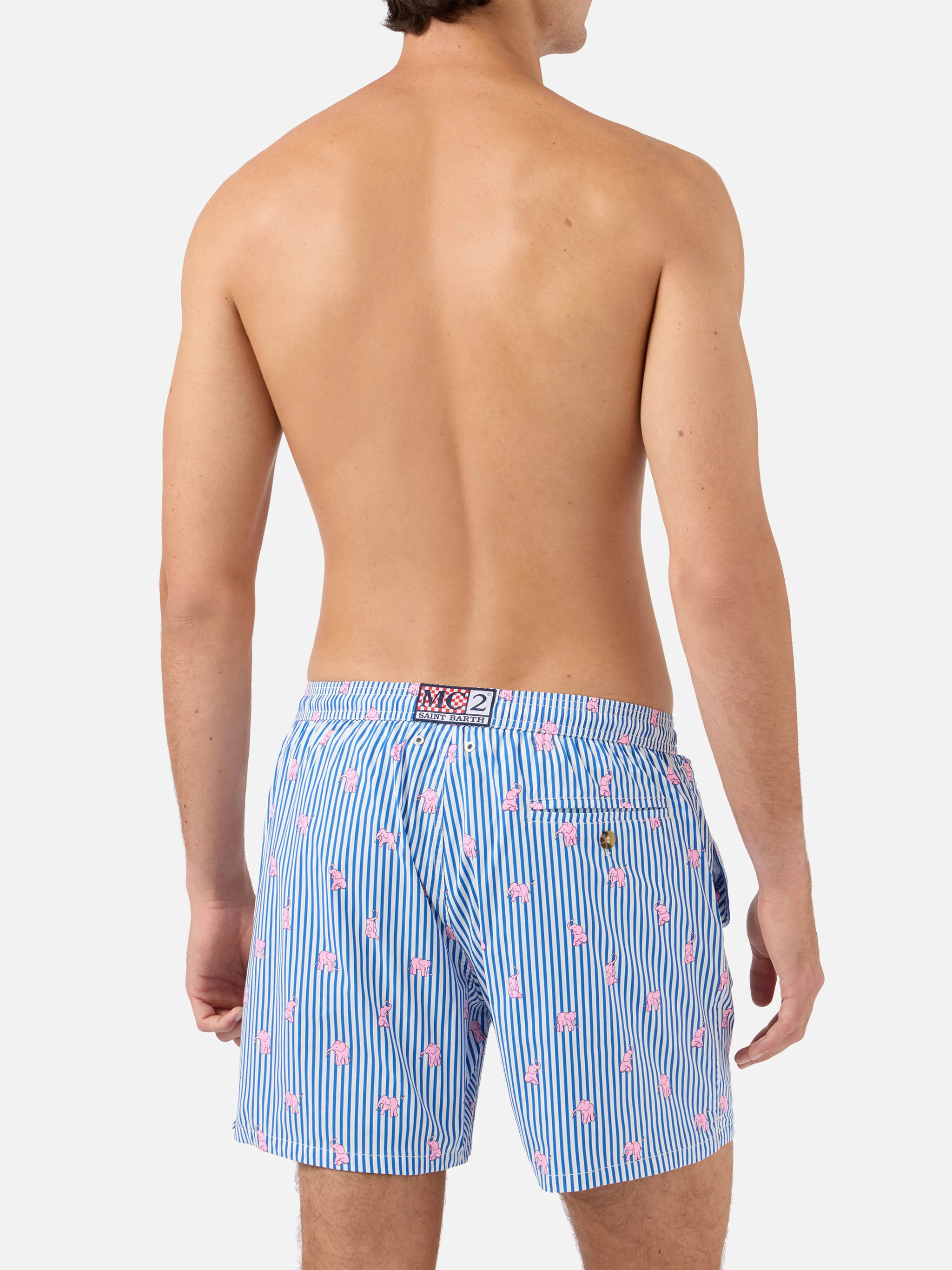 Navy Lighting Micro swim shorts with all-over elephant print - Image 5