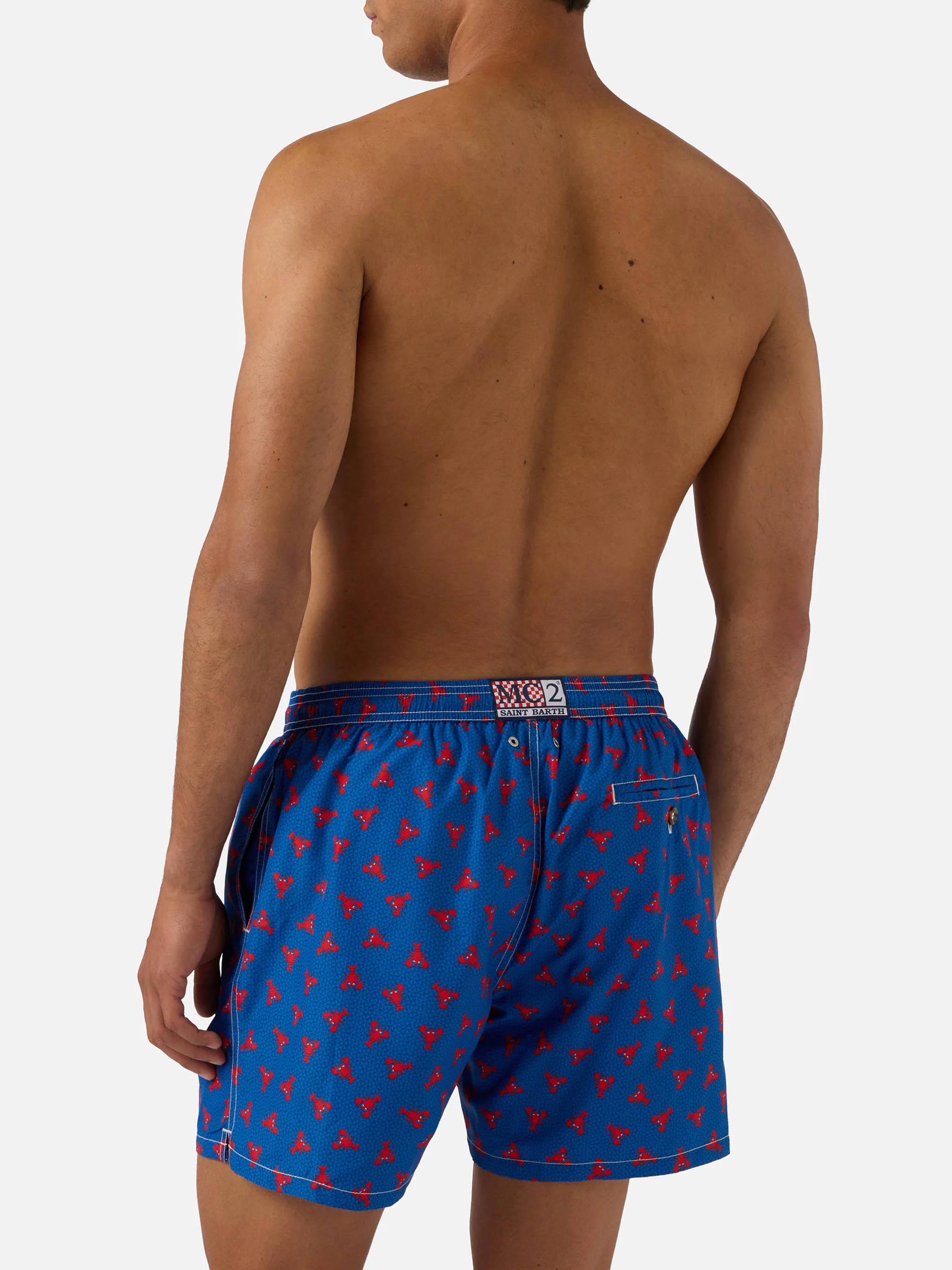 Navy Lighting Micro swim shorts with mini lobster all-over print - Image 5