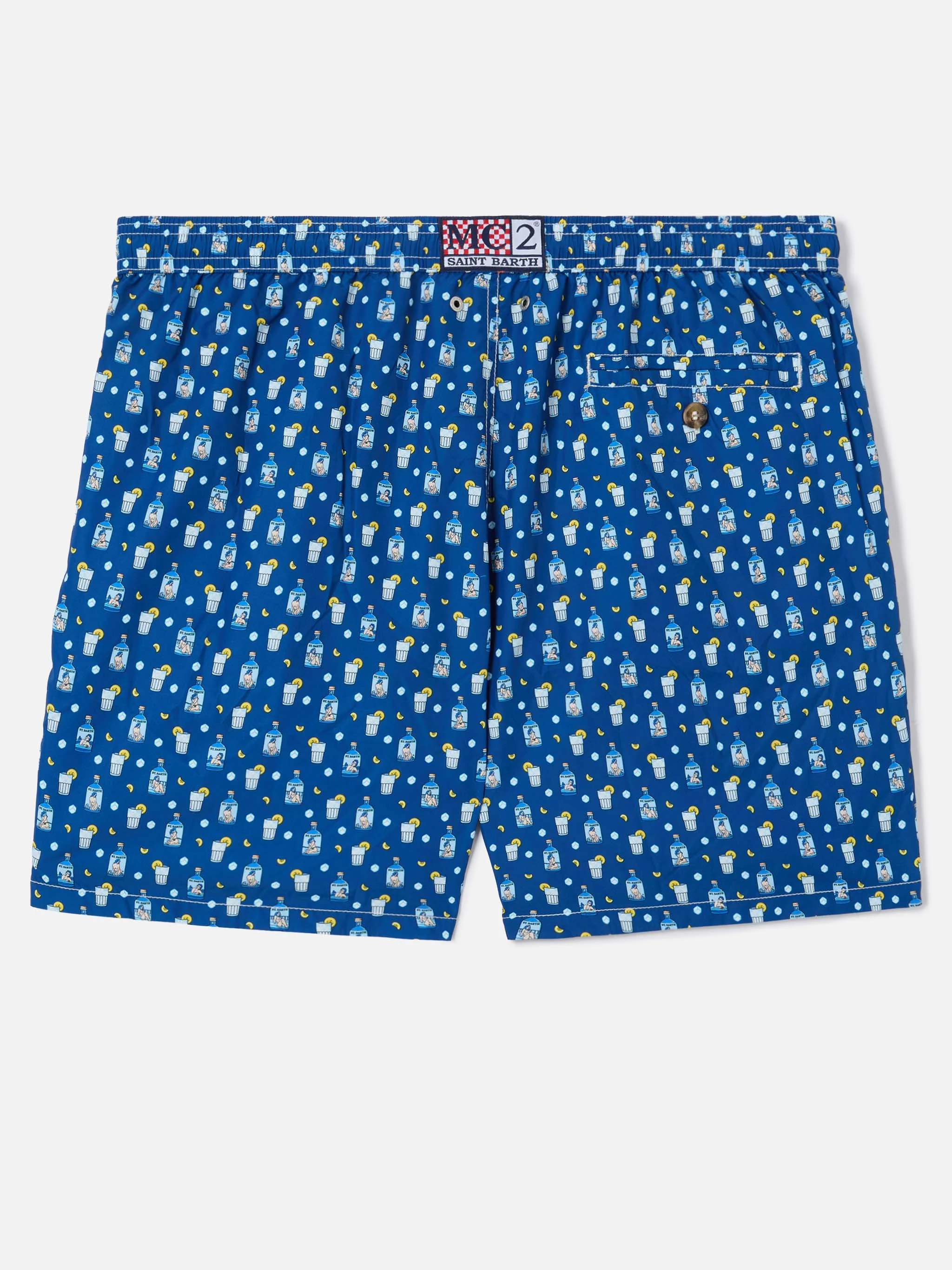 Navy Lighting Micro swim shorts with sexy gin all-over print - Image 2