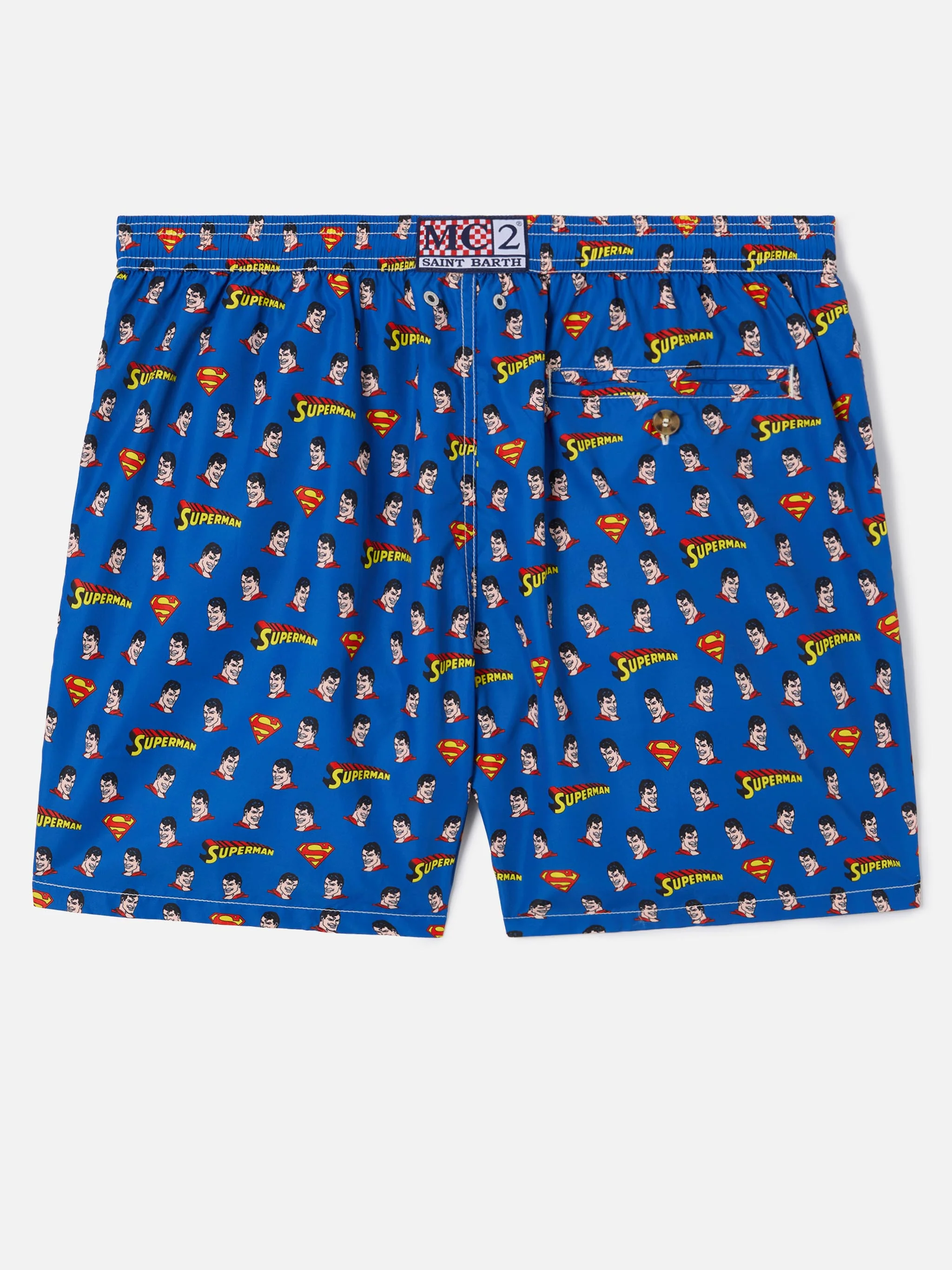 Navy Lighting Micro swim shorts with Superman print | Special Edition - Image 2