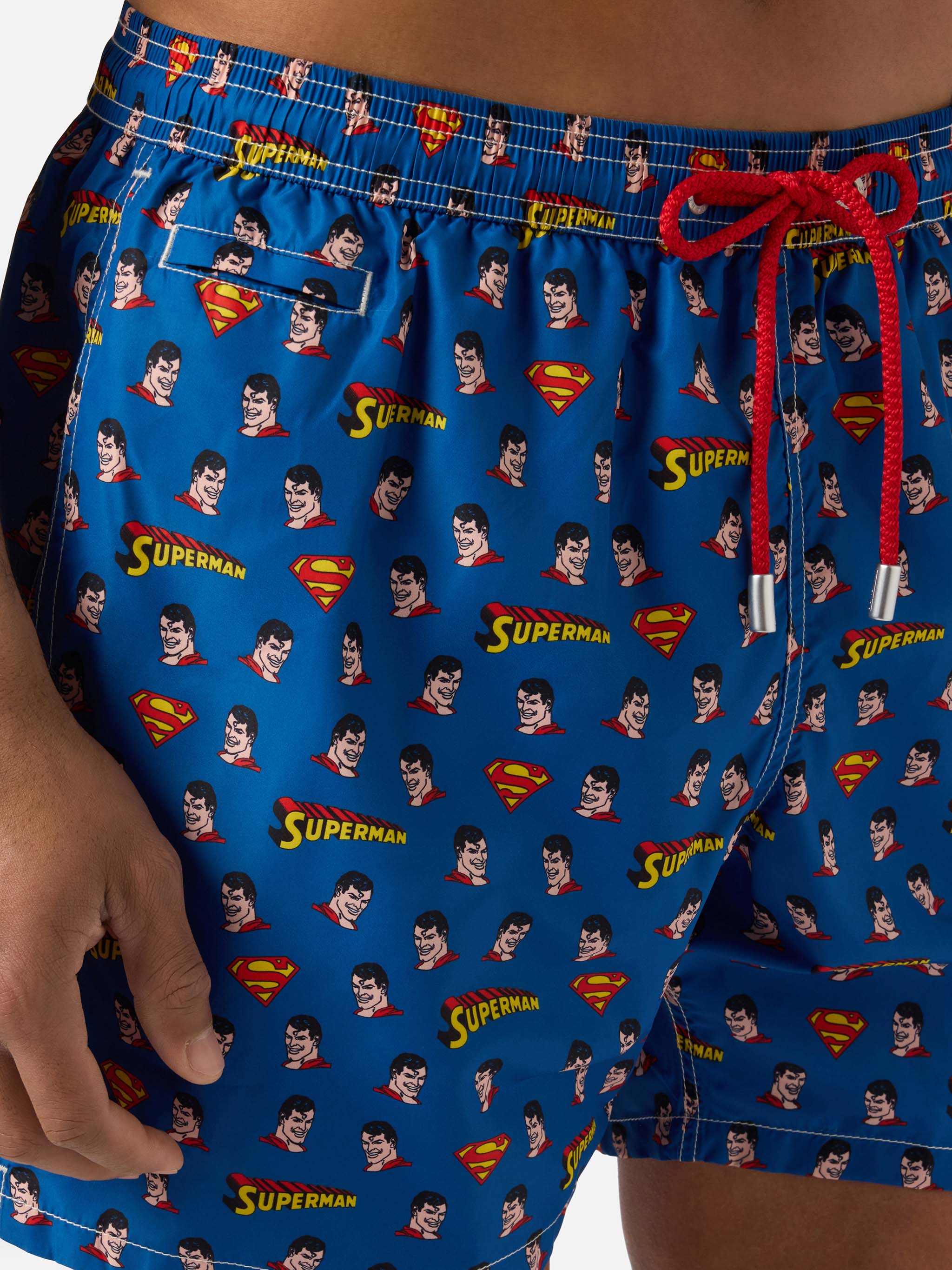 Navy Lighting Micro swim shorts with Superman print | Special Edition - Image 4