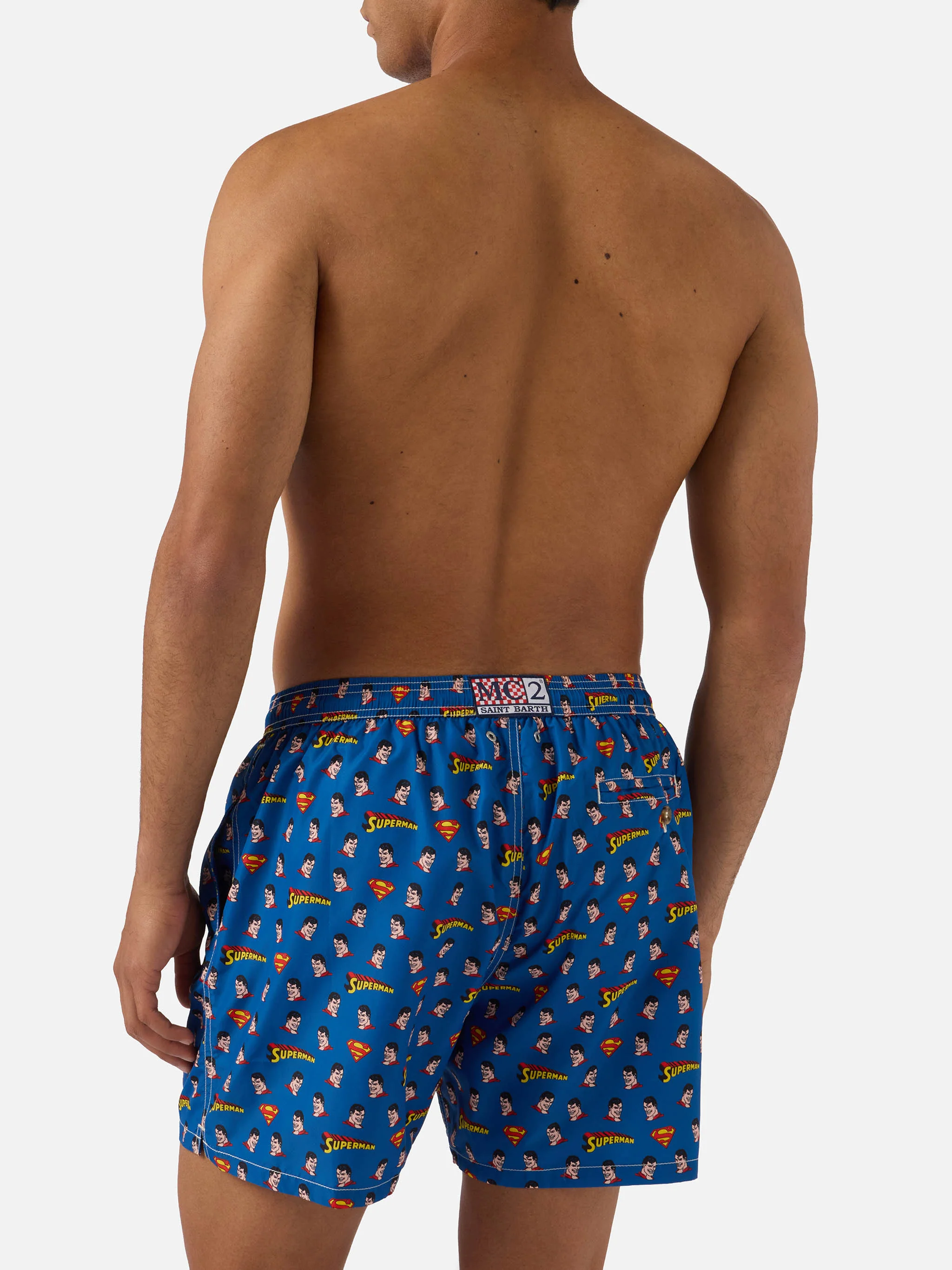 Navy Lighting Micro swim shorts with Superman print | Special Edition - Image 5
