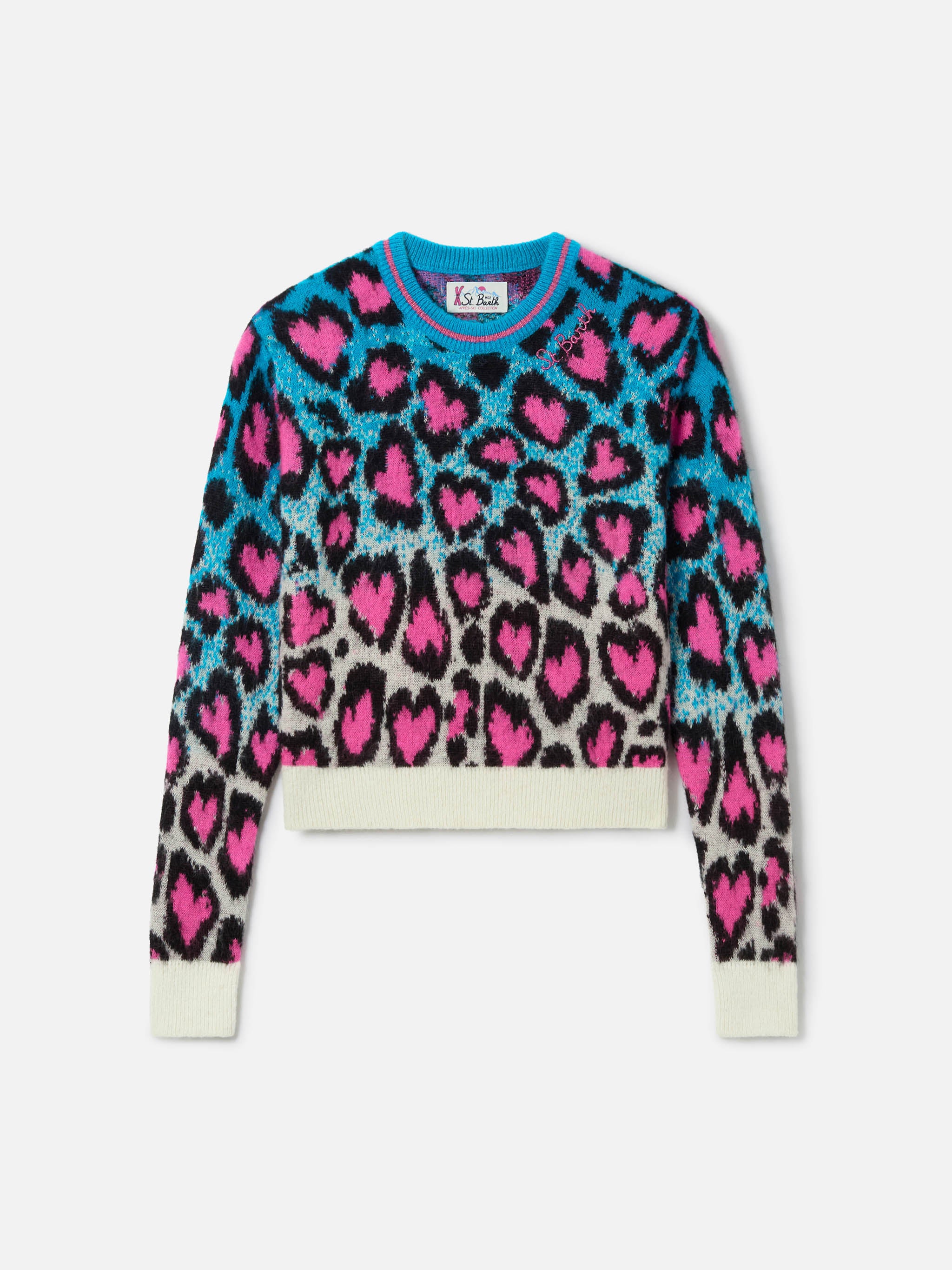 New Queen crewneck crop sweater with Leopard Hearts - Image 5