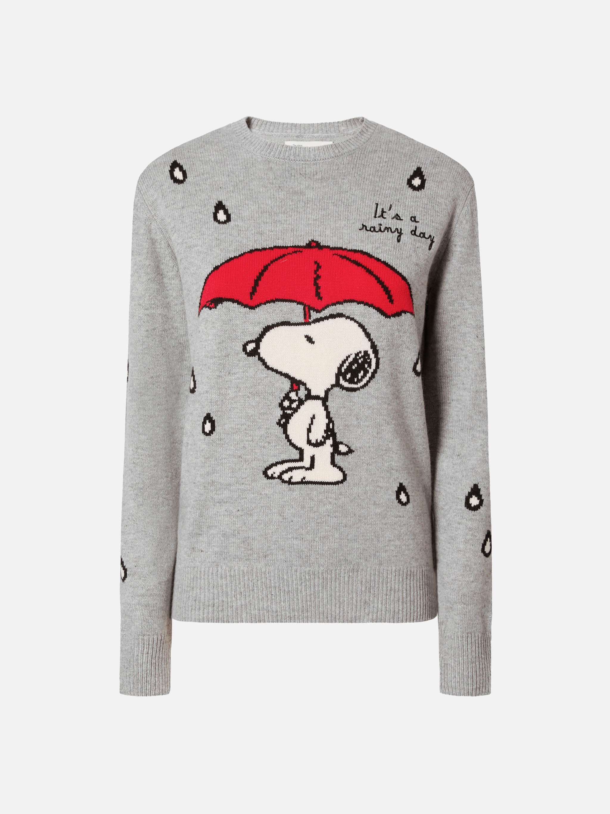 New Queen crewneck in grey with Snoopy jacquard and embroidery | PEANUTS SPECIAL EDITION - Image 5