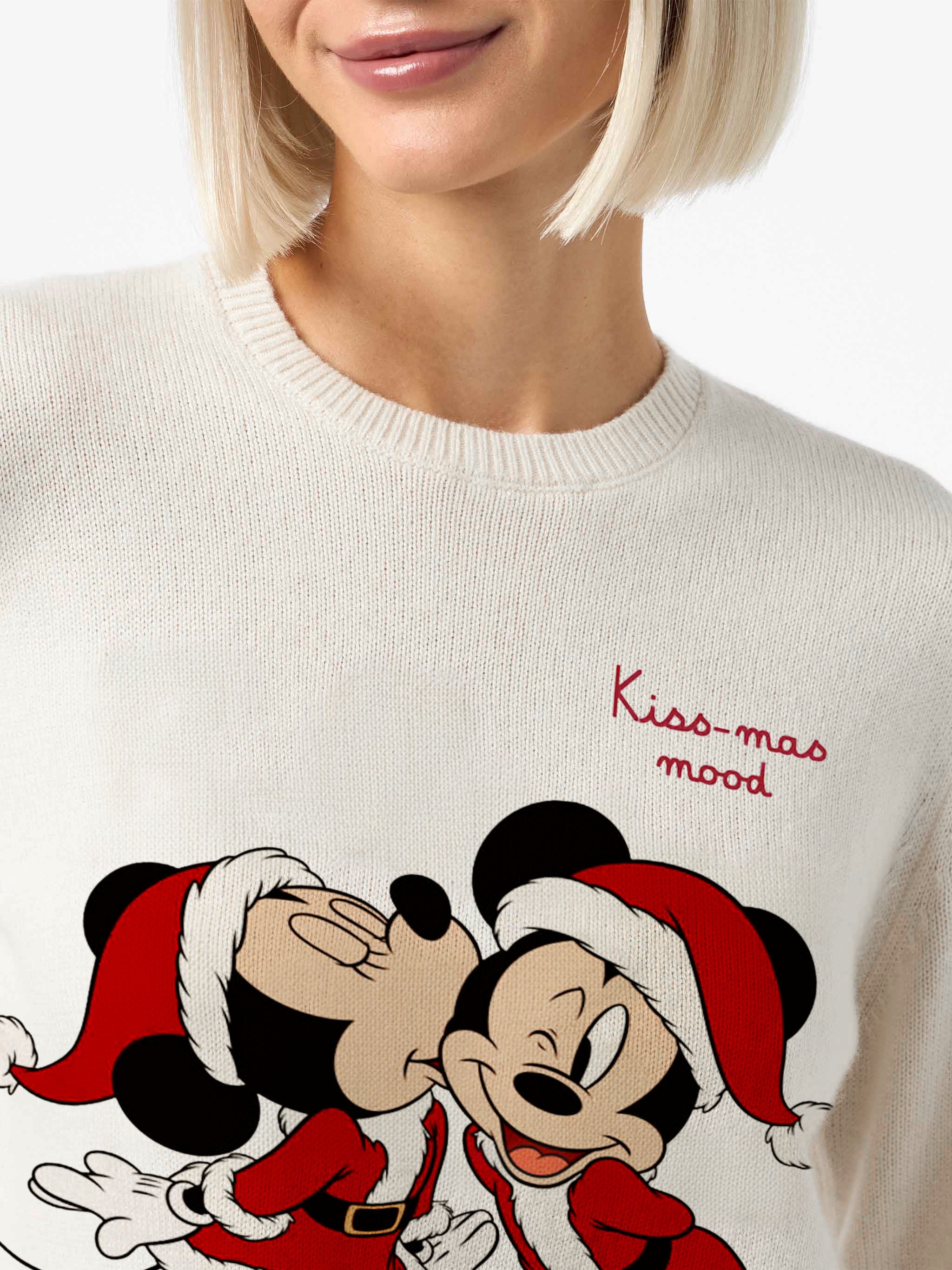 New Queen crewneck in white with Minnie and Mickey jacquard | DISNEY SPECIAL EDITION - Image 2