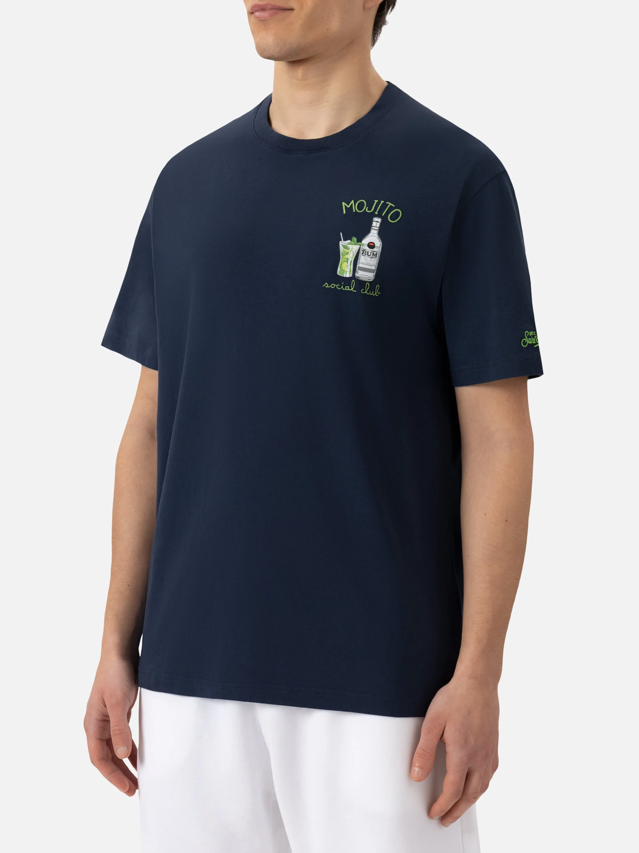 T-shirt with mojito social club embroidery - Image 2