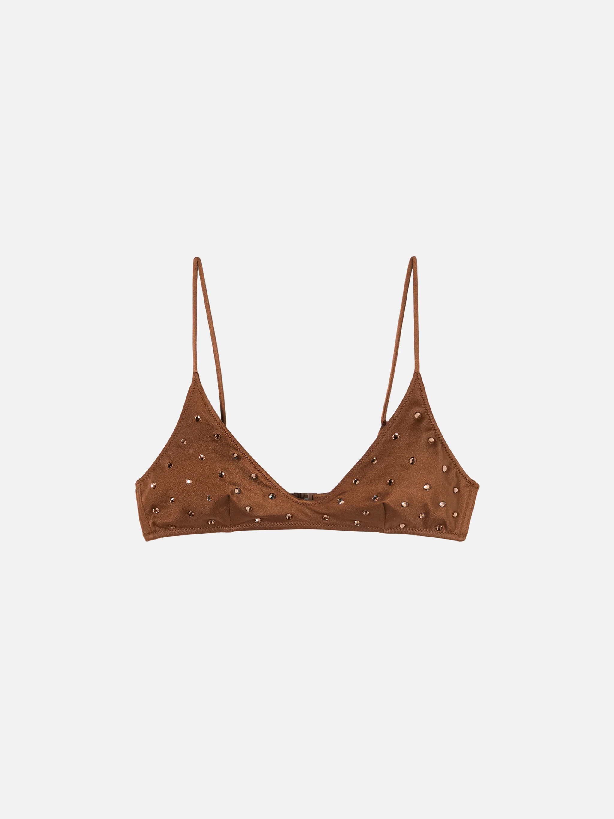 Paloma brown scoop bralette with rhinestone embellishment