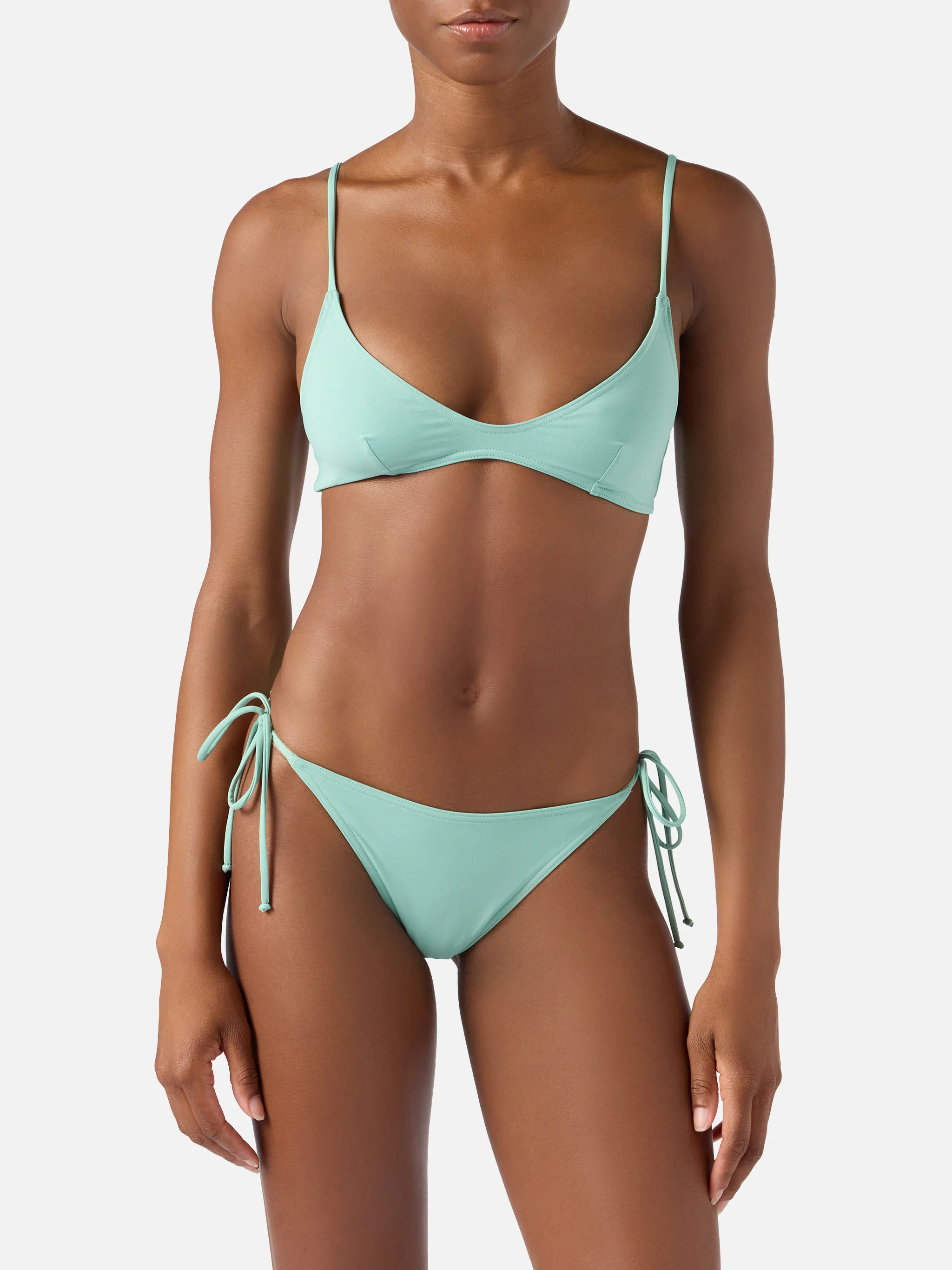Paloma Marielle sage green bralette bikini with ties - Image 2
