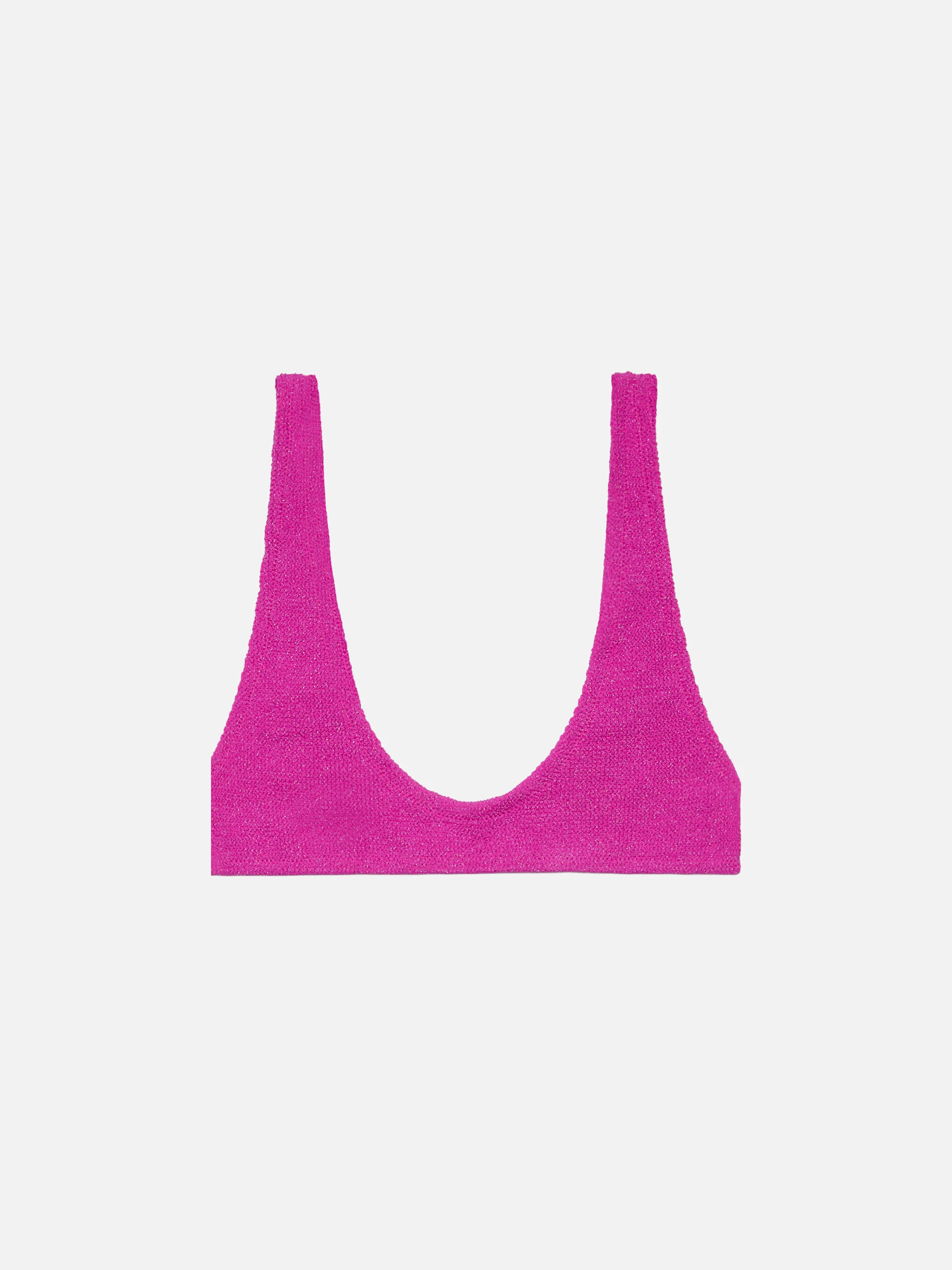 Pamy lurex fuchsia tiny crinkle bralette