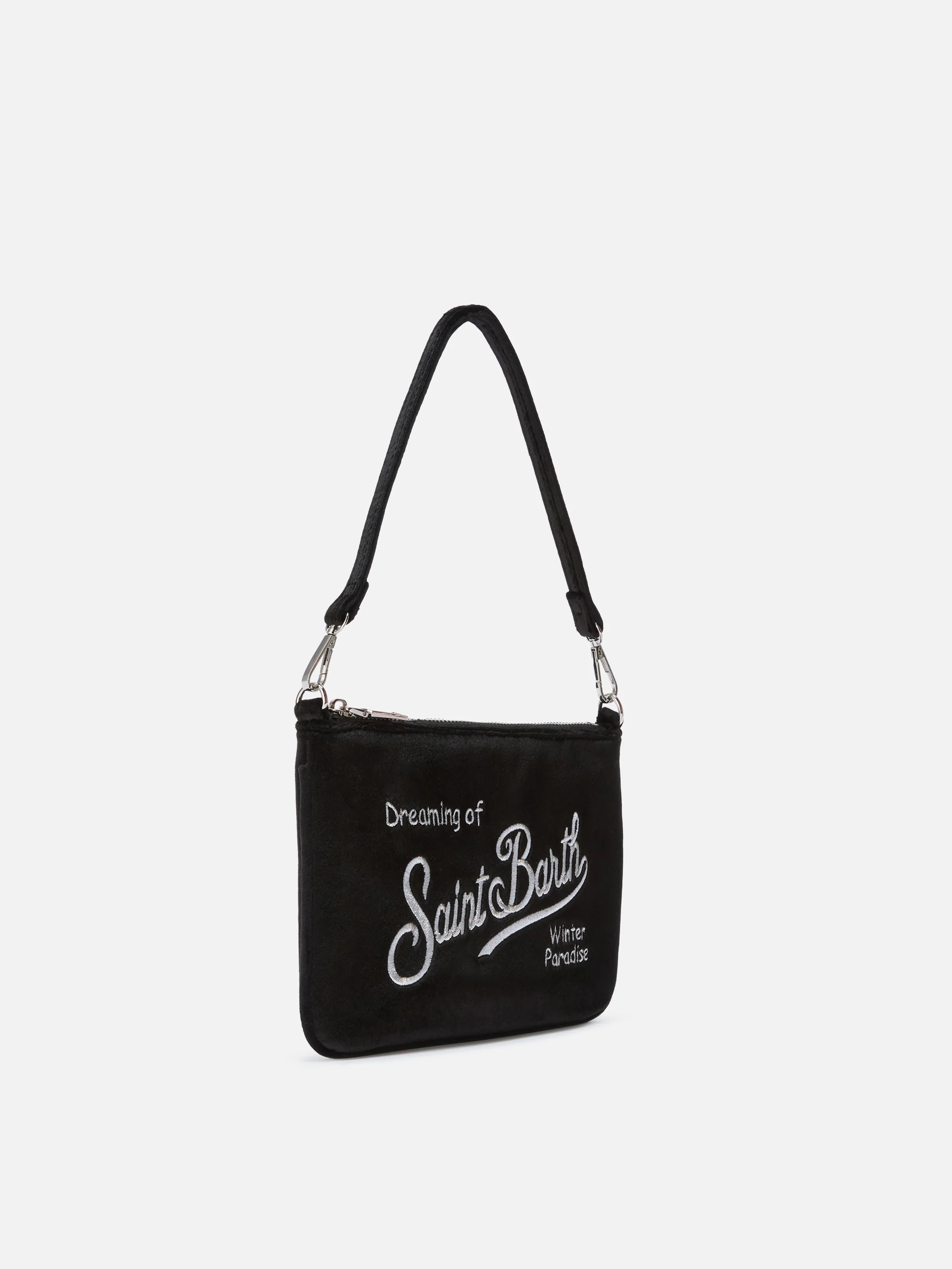 Parisienne Mini Shoulder Bag in black velvet - Image 3