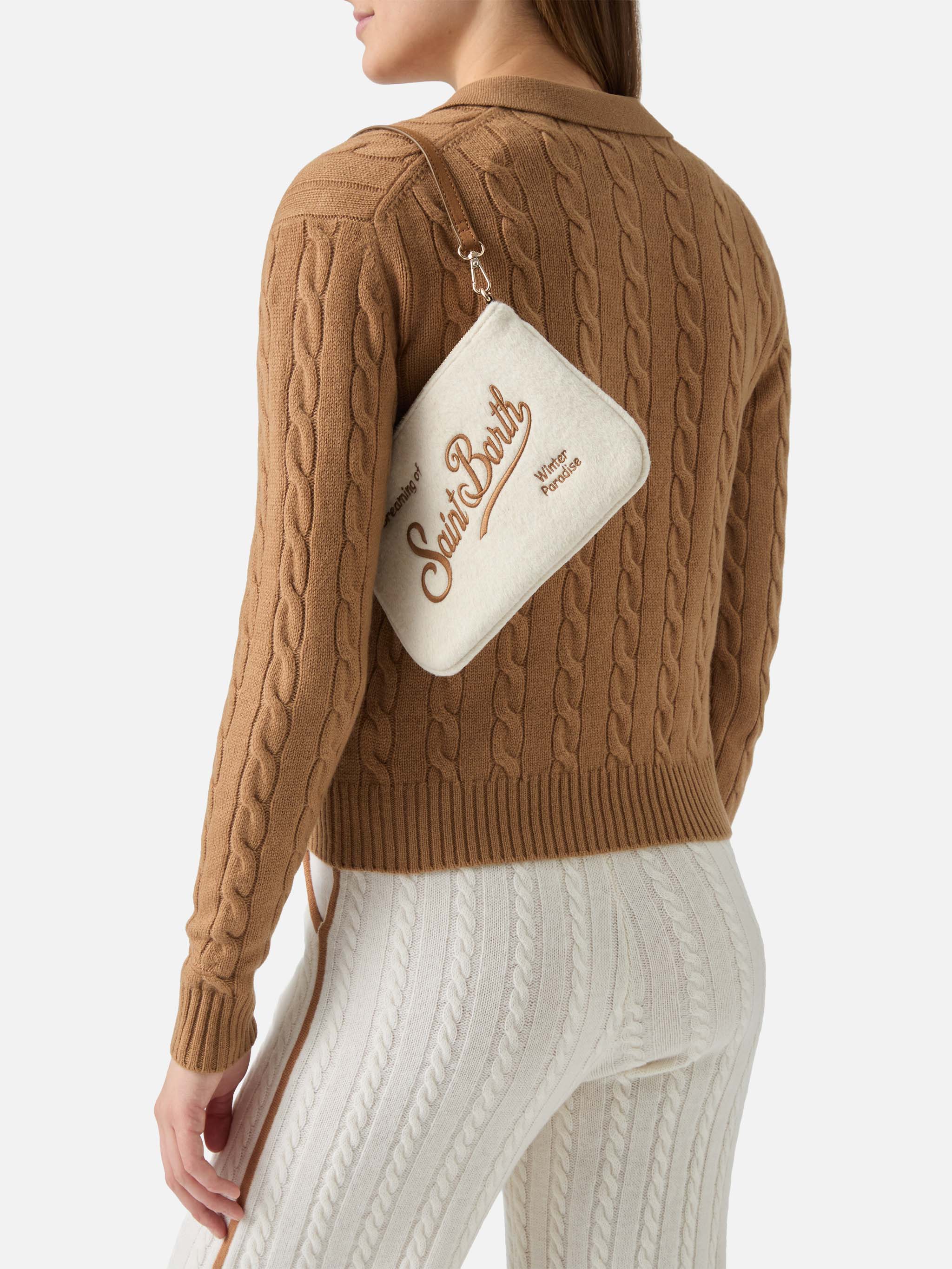 Parisienne Mini Shoulder Bag in white wool blend - Image 2