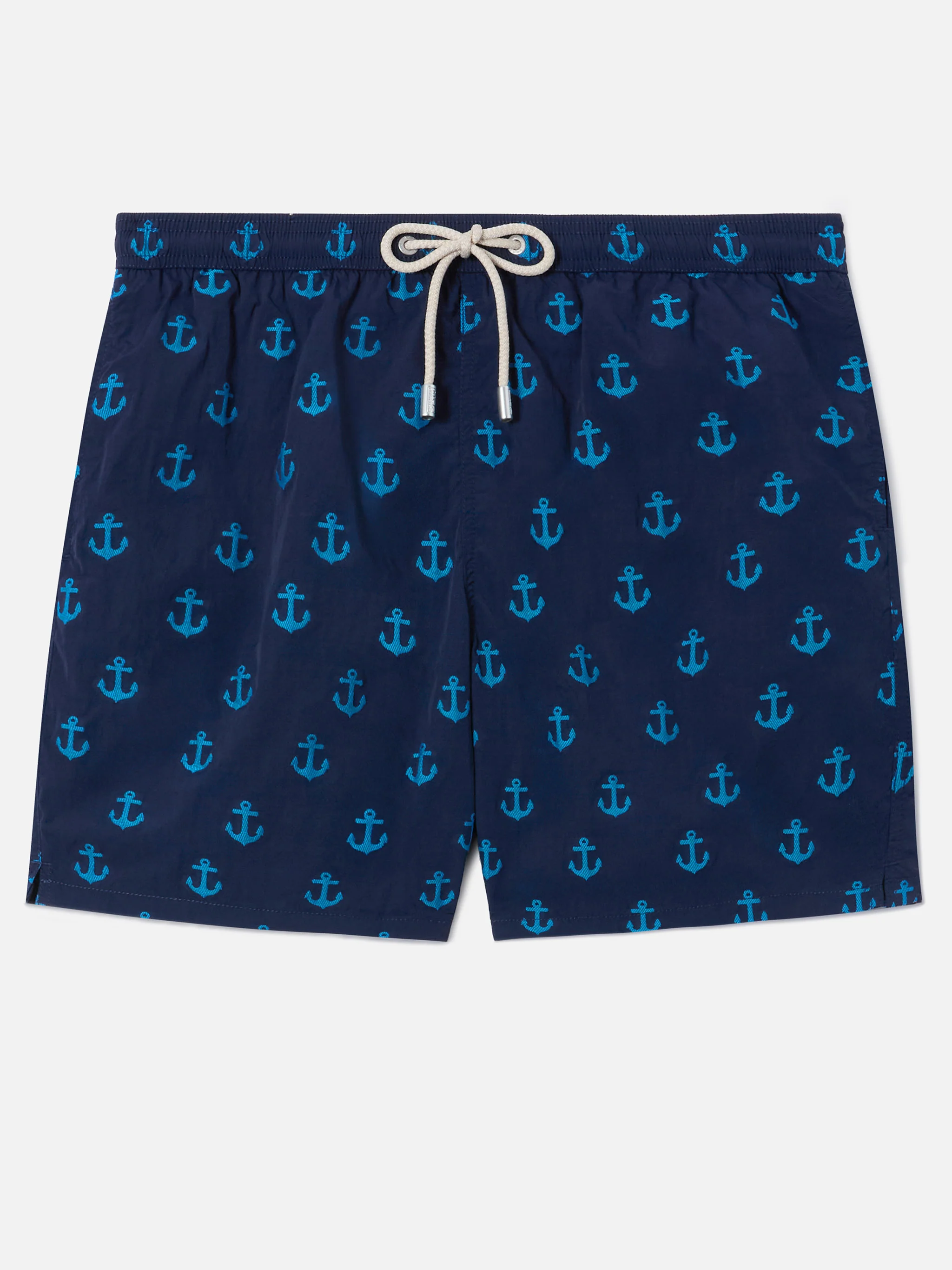 Patmos swim shorts in blue with all-over anchor print