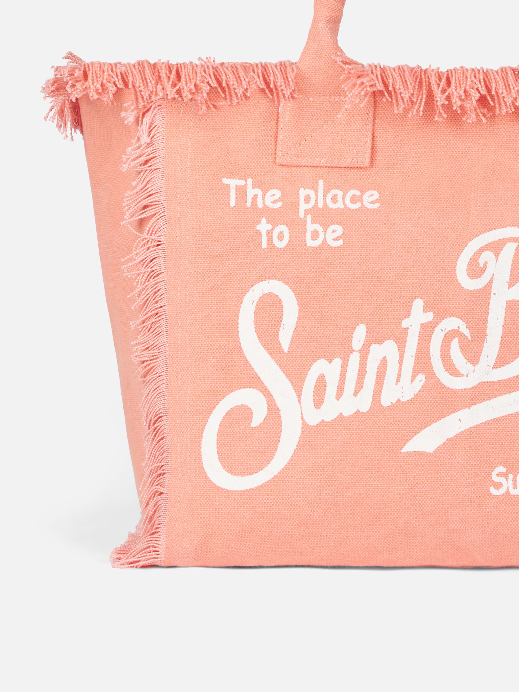 Peach cotton canvas Vanity tote bag - Image 4