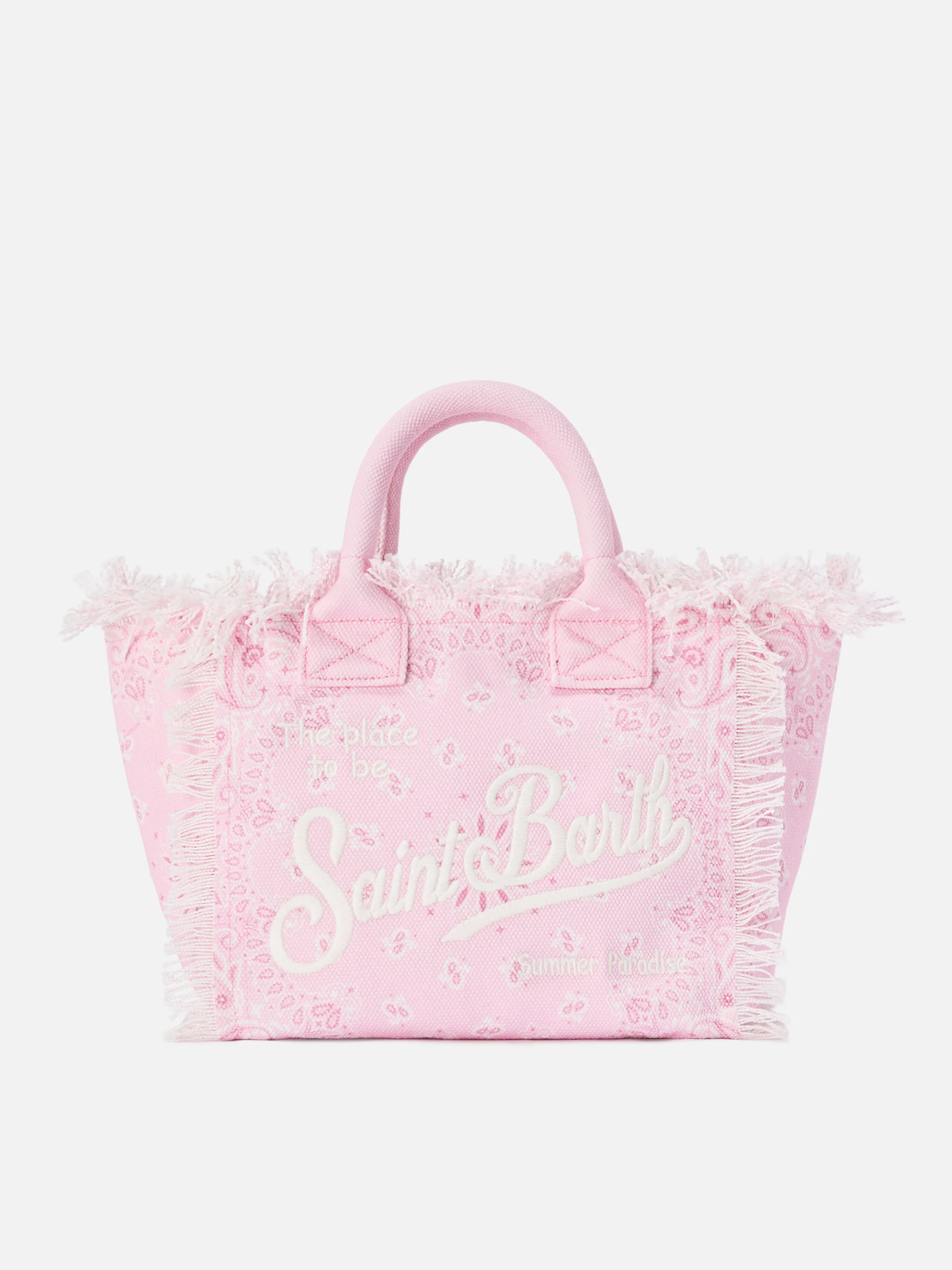 Pink canvas Colette bag with bandana print