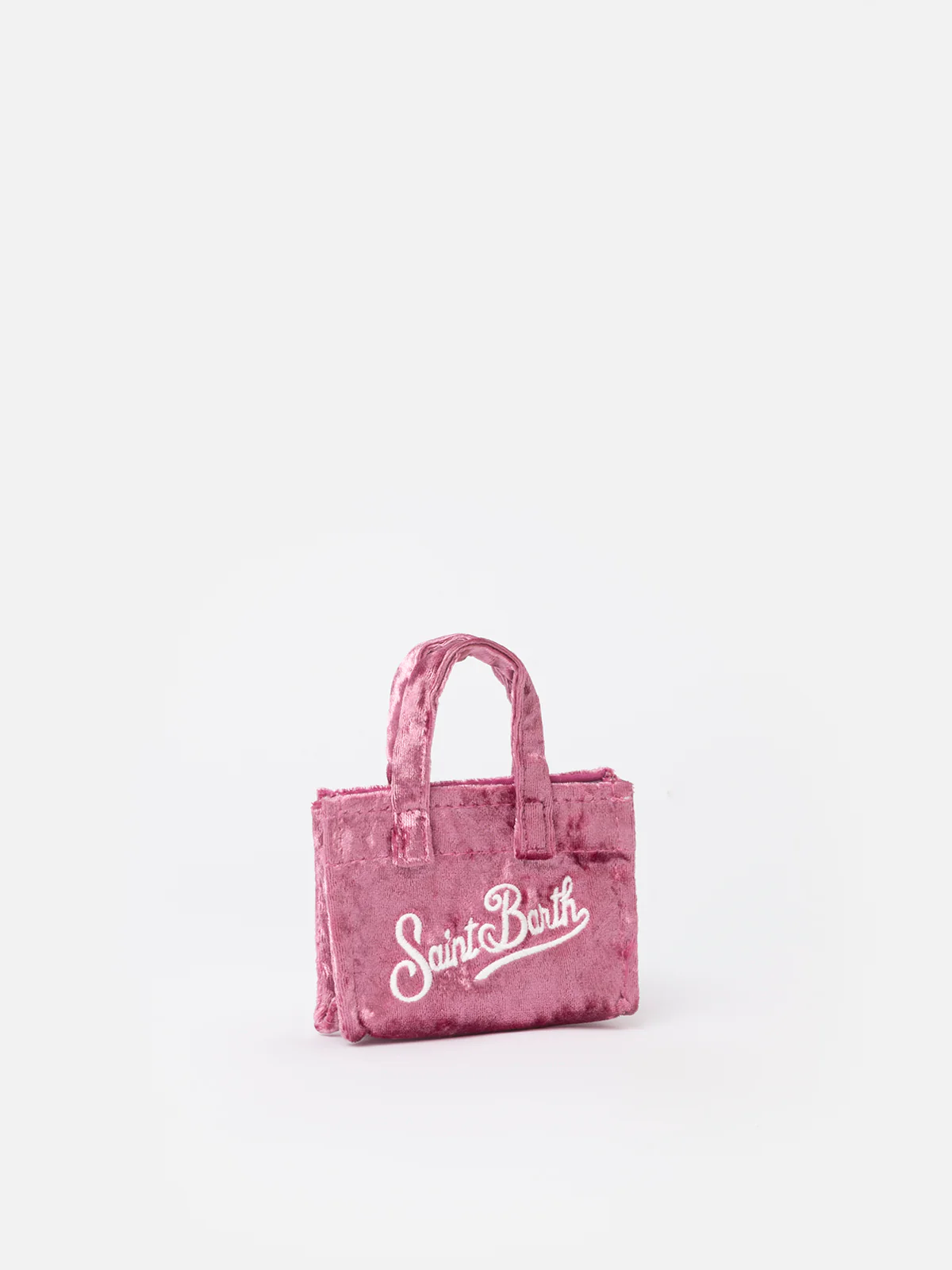 Pink chenille fabric Key Holder with logo embroidery - Image 2