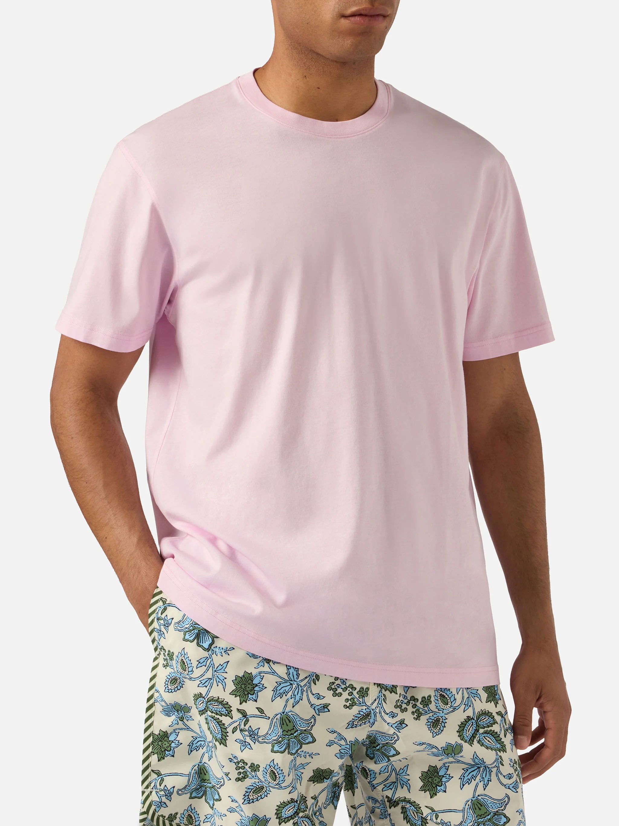 Pink Dover cotton t-shirt with logo embroidery - Image 2