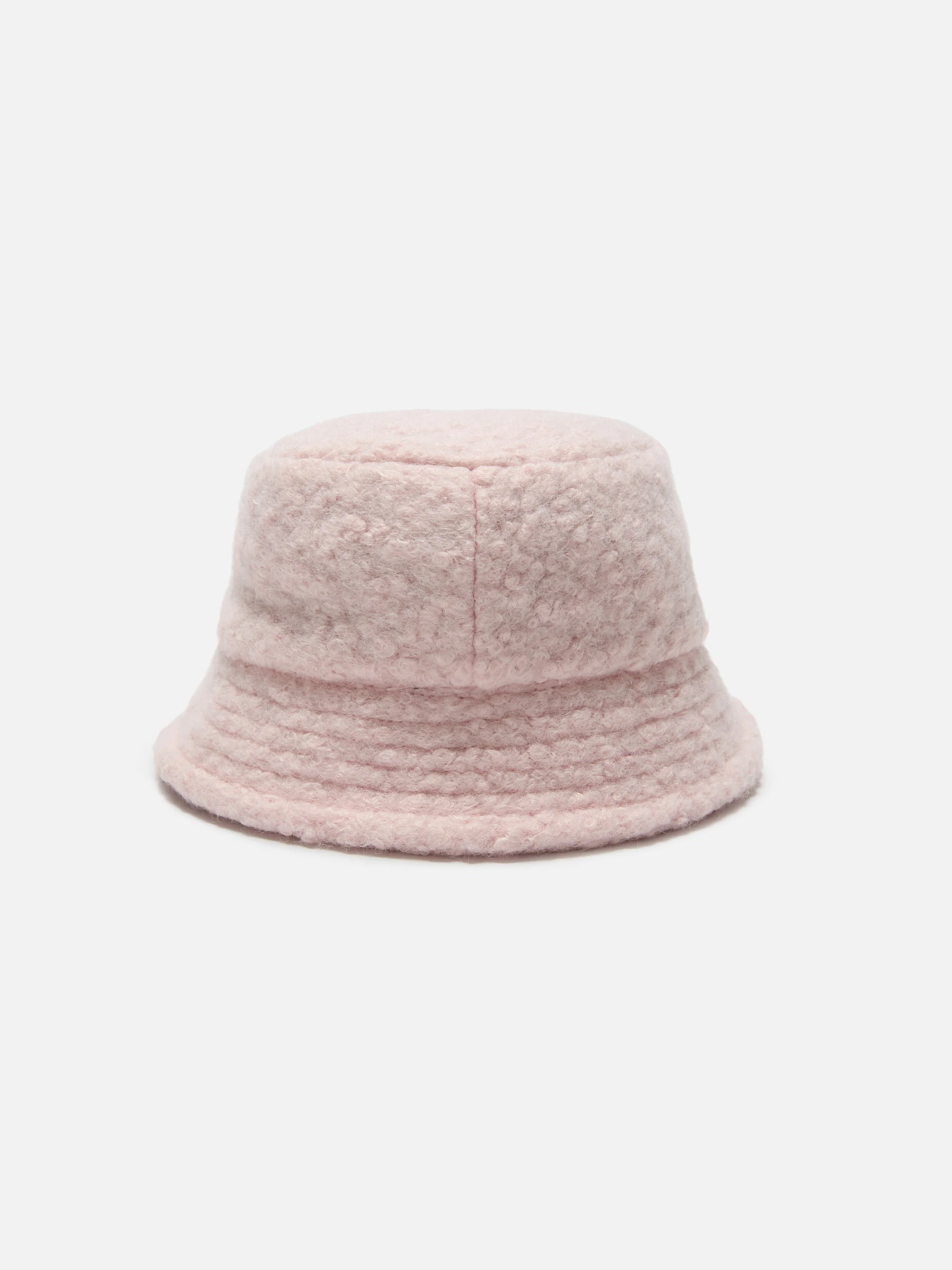 Pink sherpa bucket hat with front embroidery - Image 3