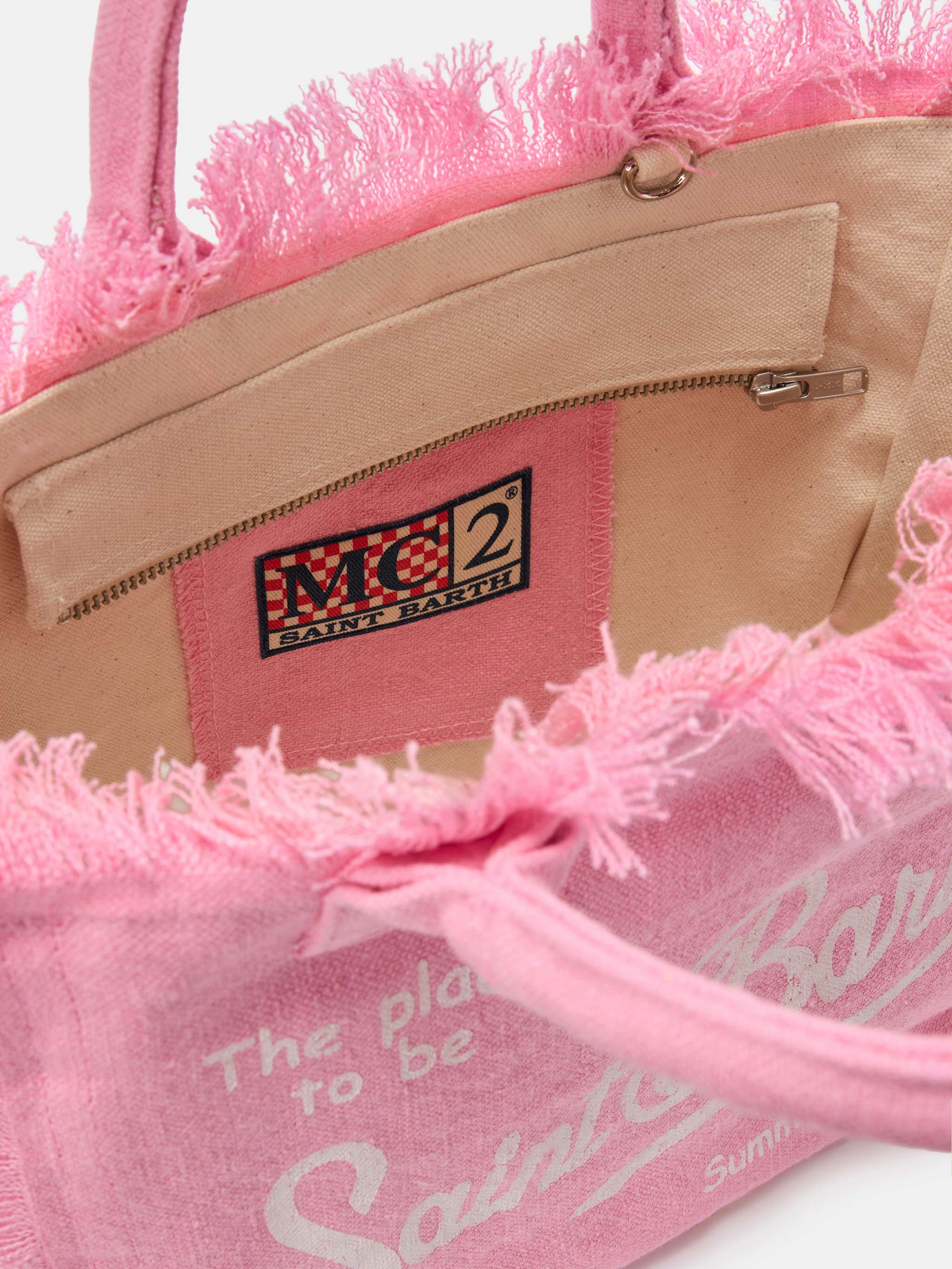Pink solid color linen Colette bag - Image 9