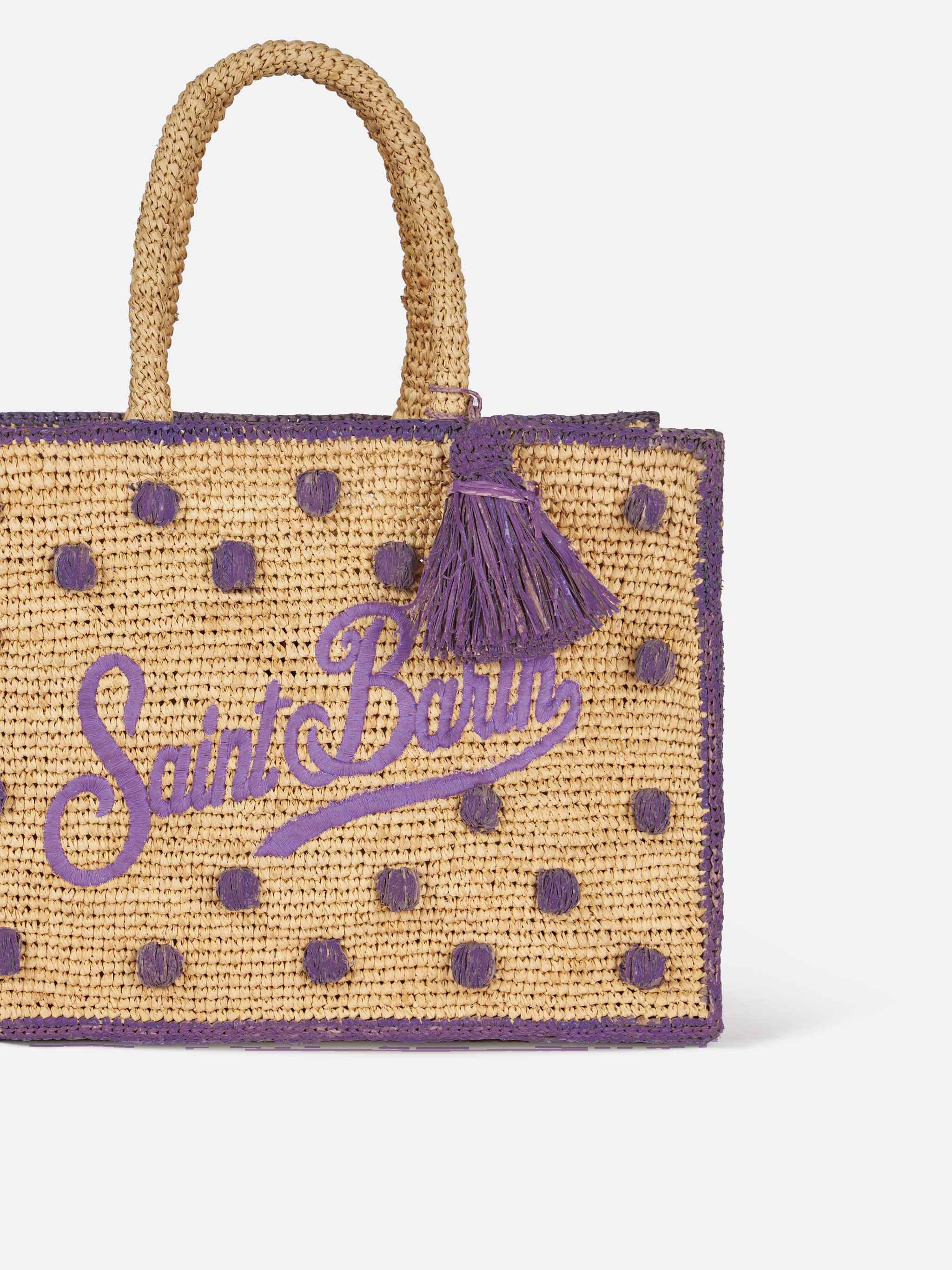 Polka dots terry Colette Raffia handbag - Image 2
