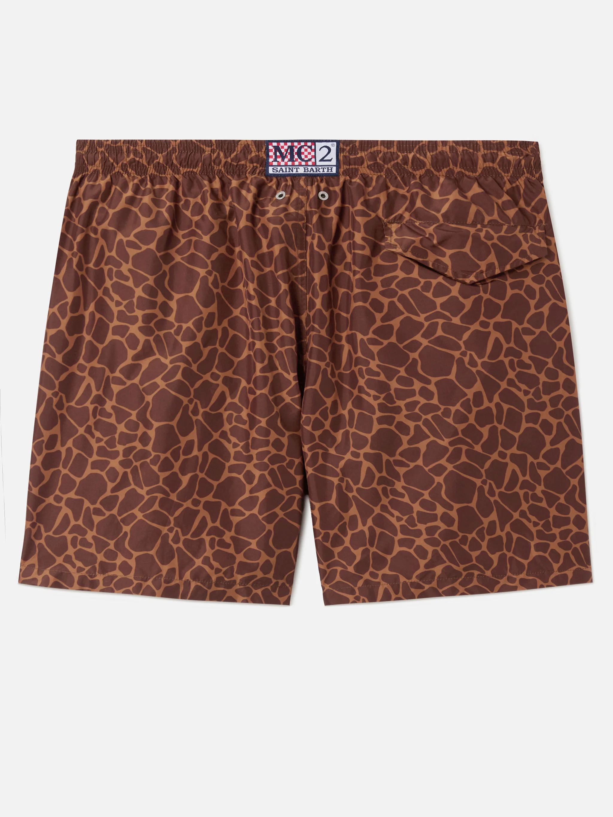 Brown Lighting swim shorts with all-over animal print - Image 2