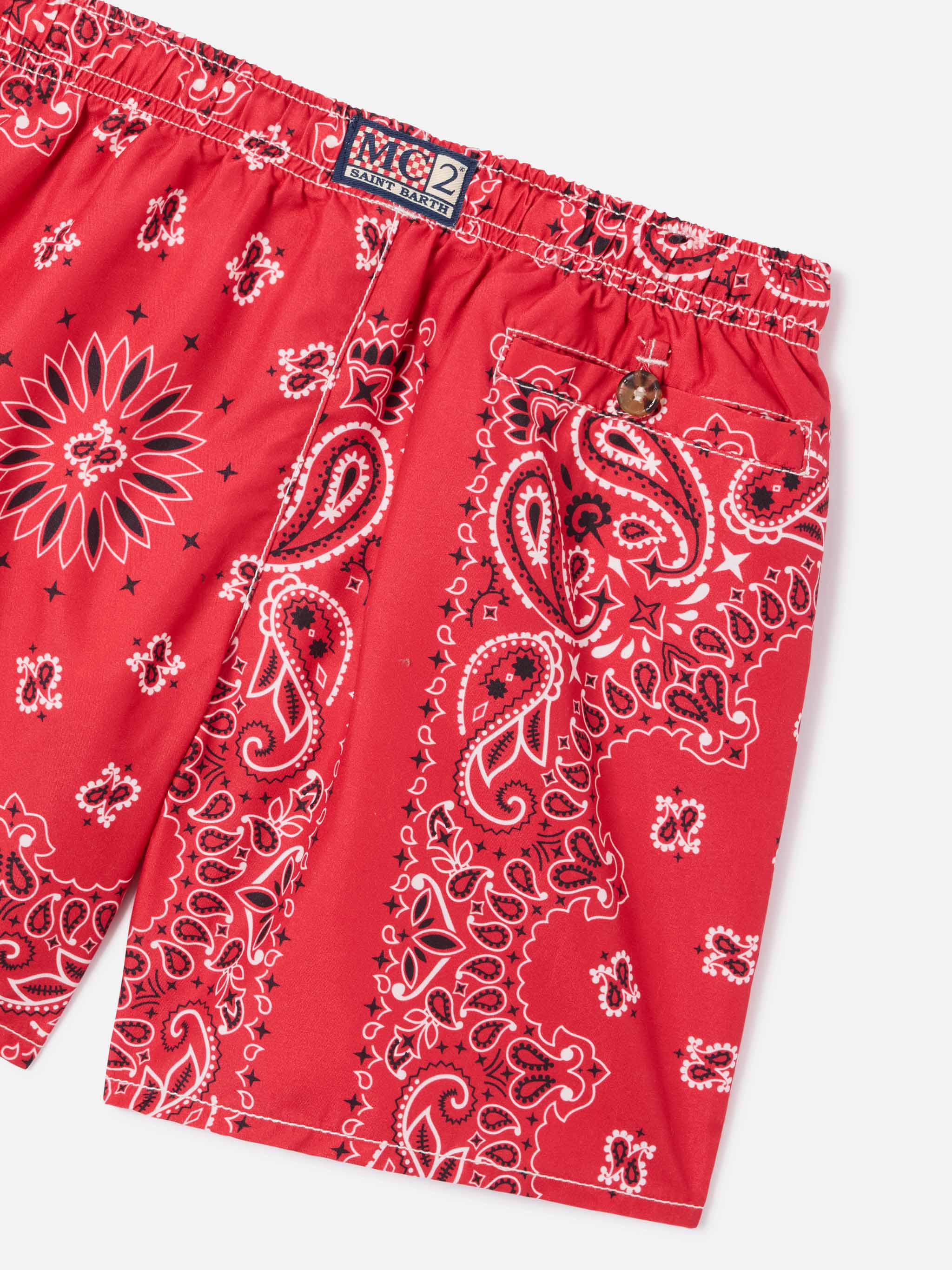 Boy swim shorts with bandanna print - Image 3