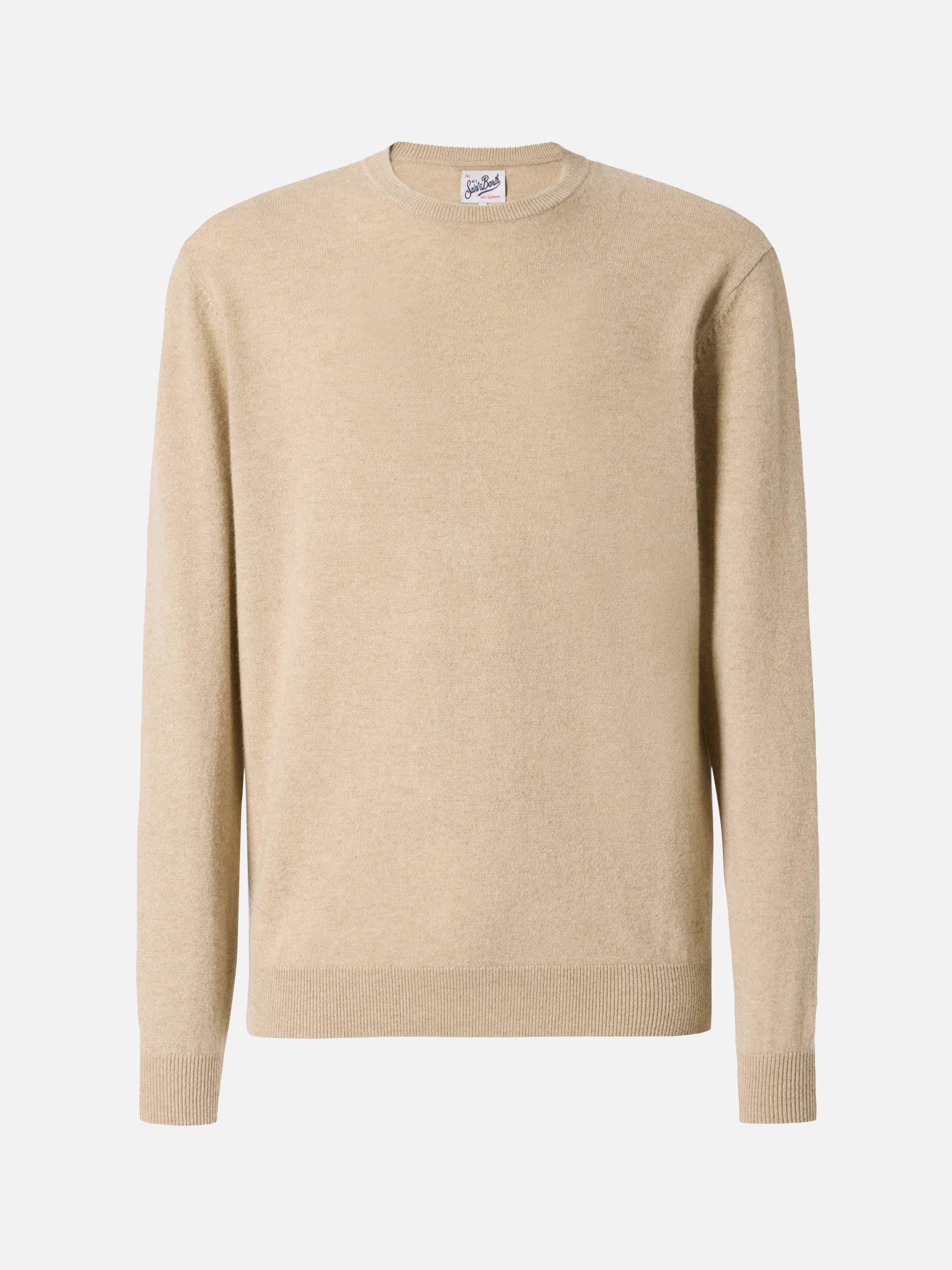 Regent crewneck sweater in beige 100% CASHMERE - Image 5