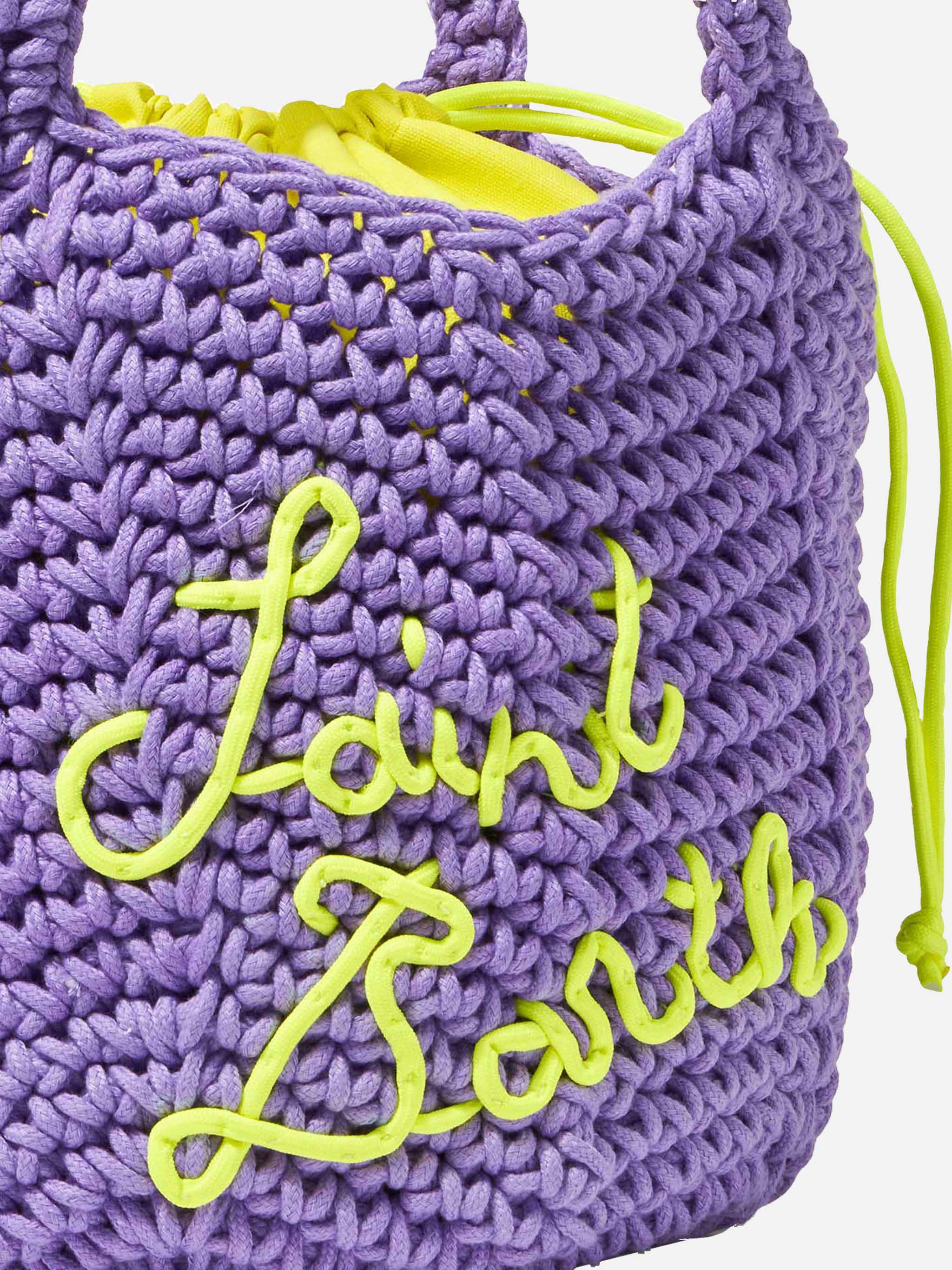 Rope violet crochet shoulder bag - Image 2