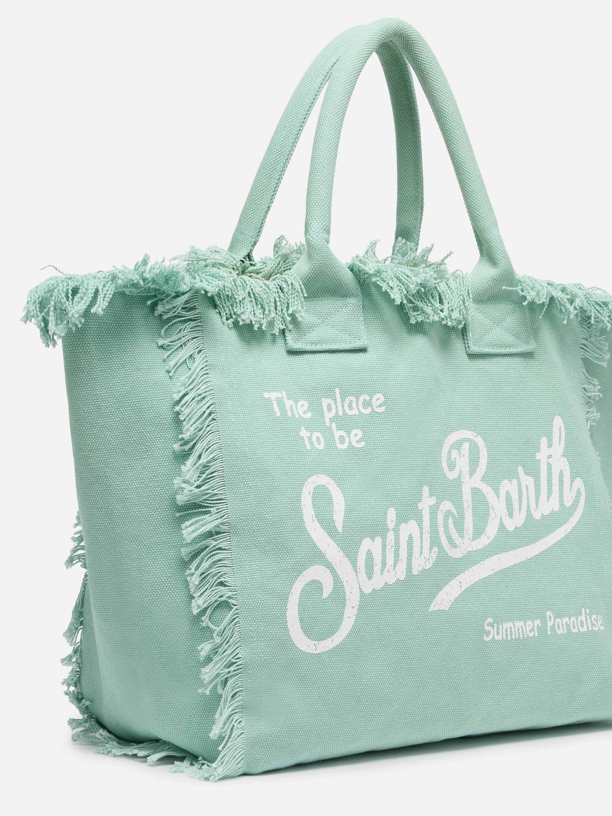 Sage green cotton canvas Vanity tote bag - Image 4