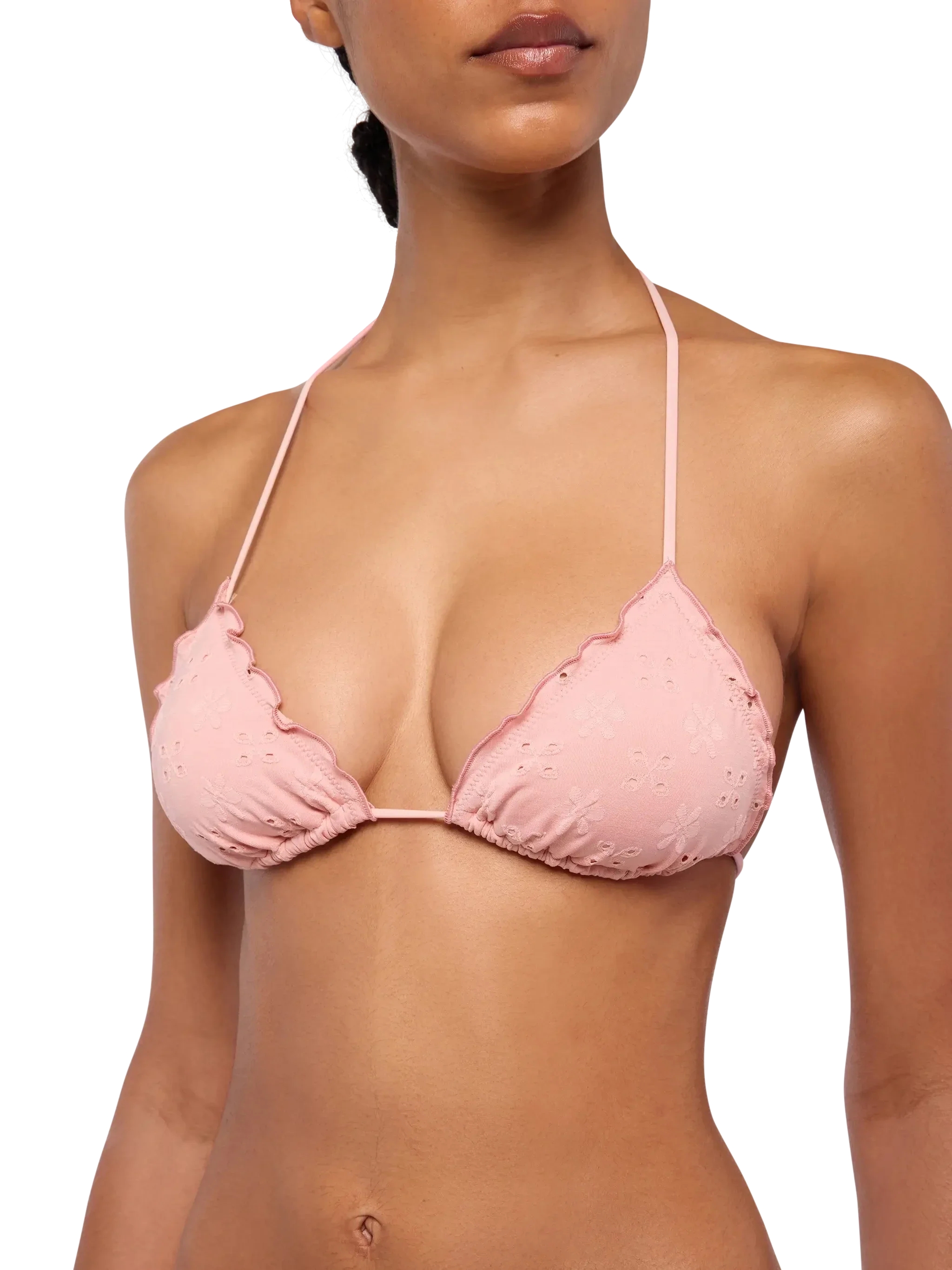Sagittarius classic pink Sangallo lace triangle top - Image 2