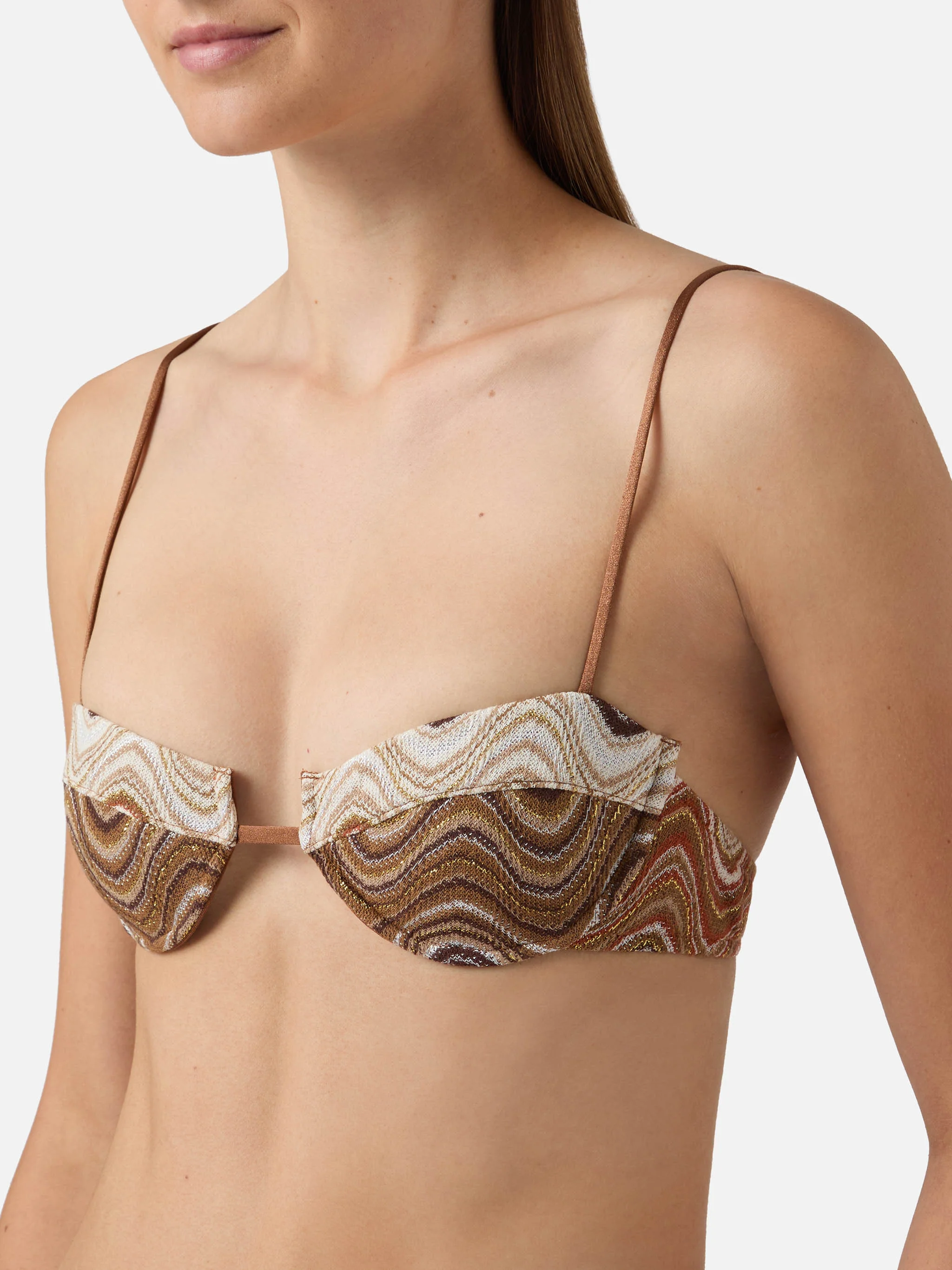 Salina balconette bikini top in degradé raschel fabric - Image 2