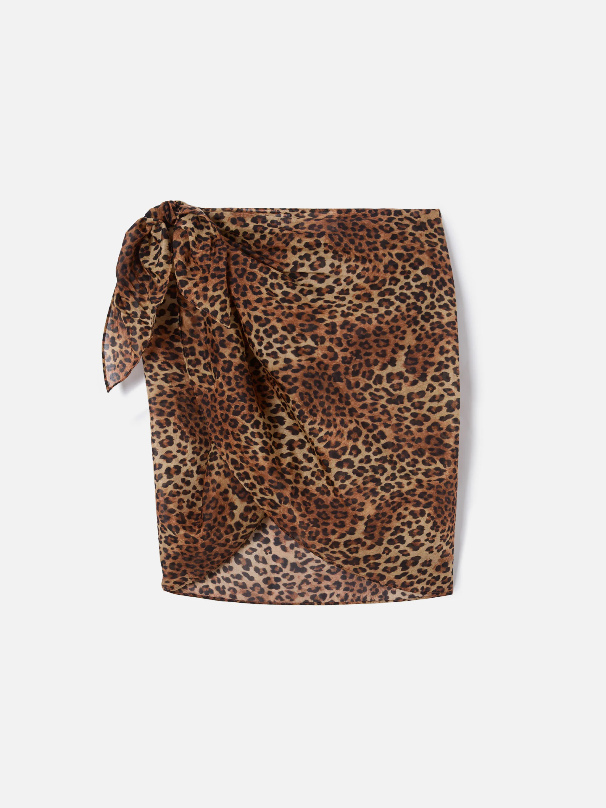 Sery short pareo in cotton blend with leopard print - Image 4