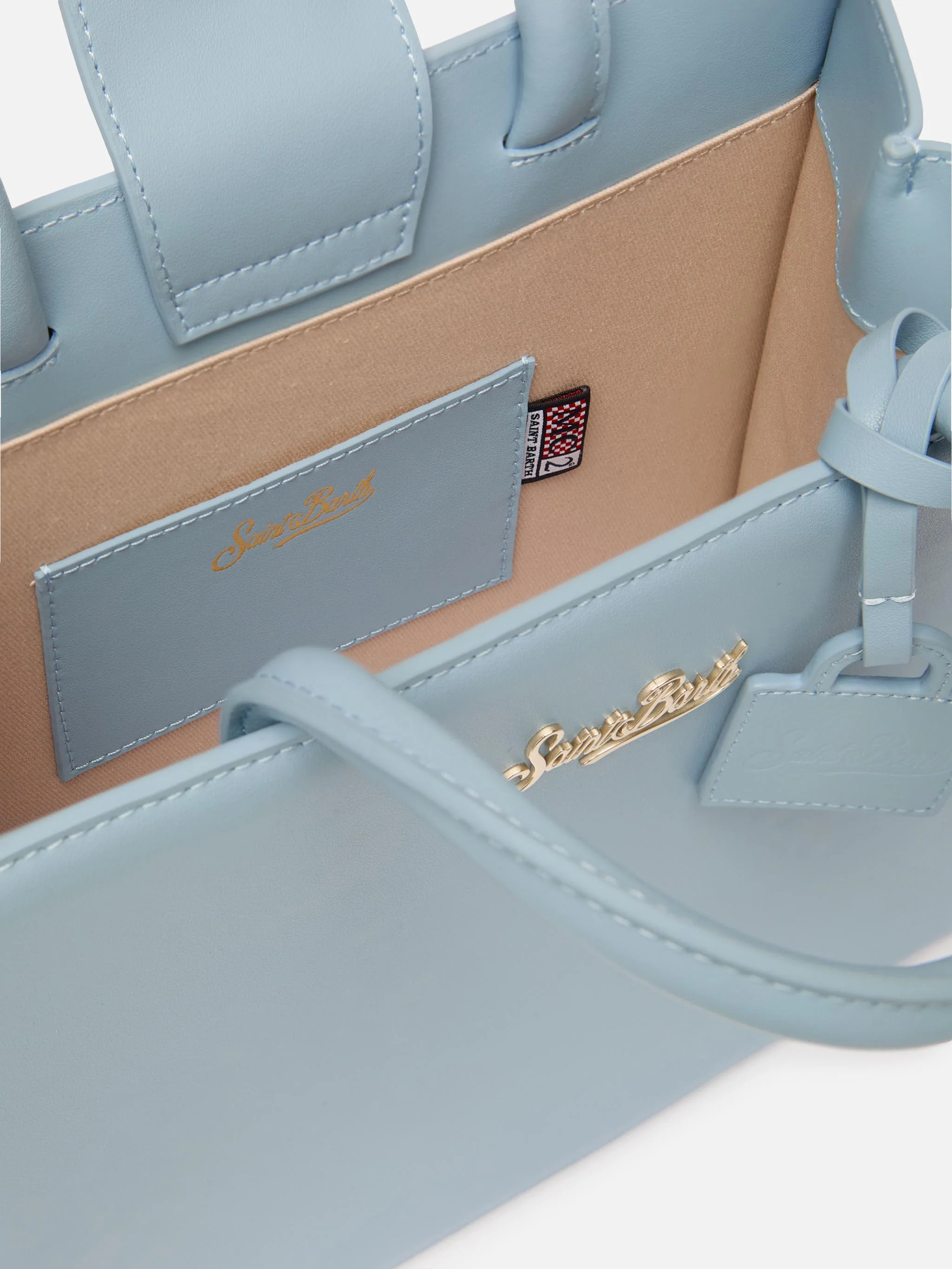 Shop Bag Midi in light blue leather - Image 5