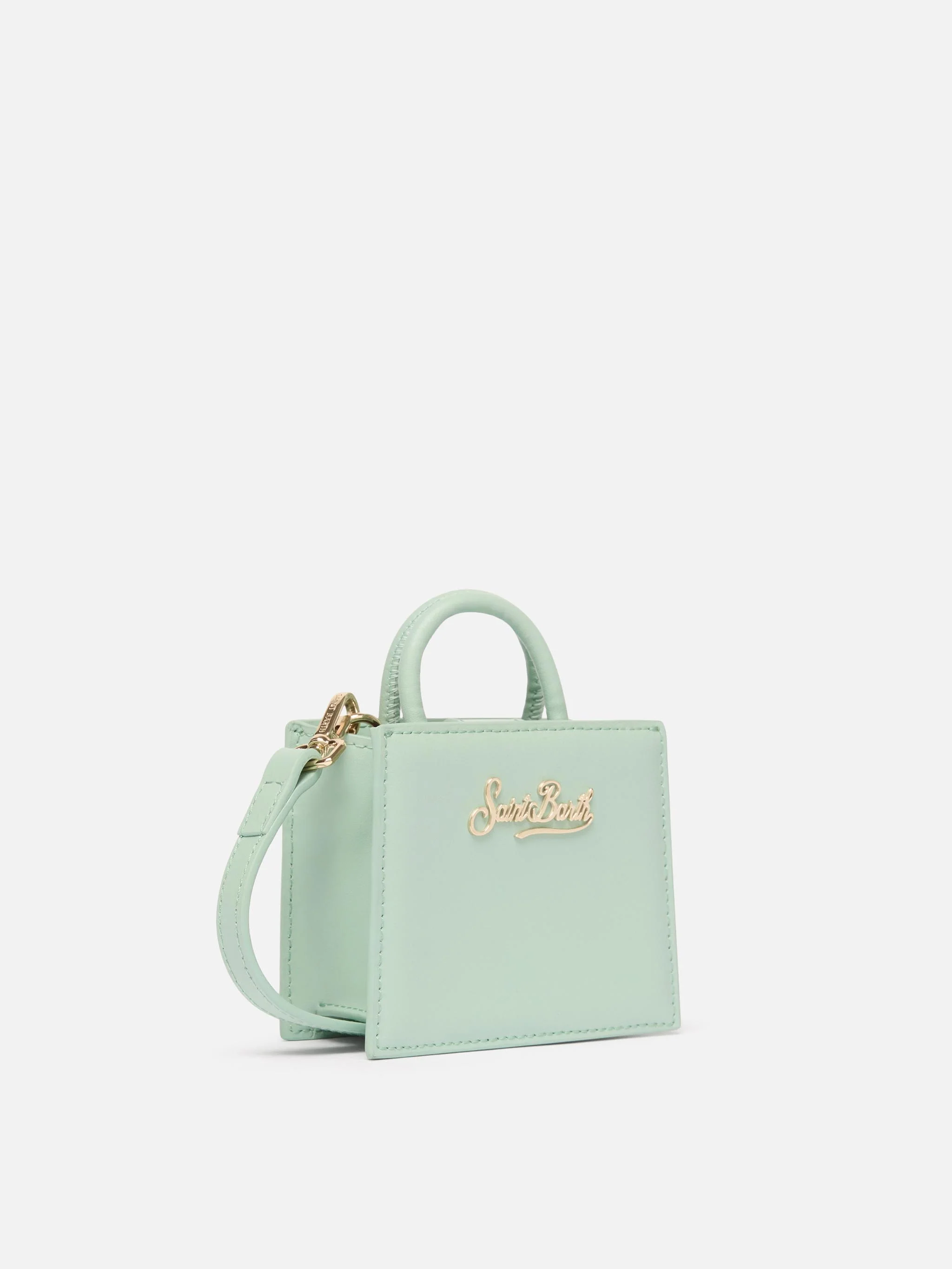 Shop Bag Micro in sage green leather - Image 3