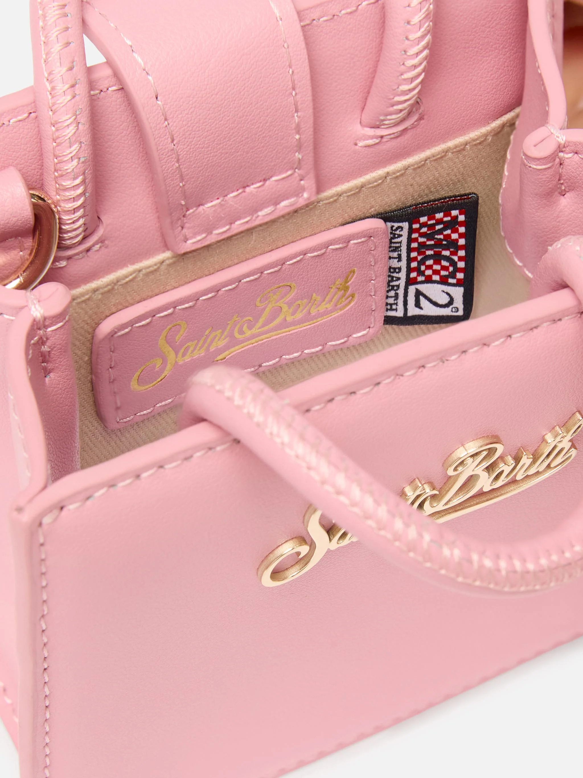Shop Bag Micro in pastel pink leather - Image 5