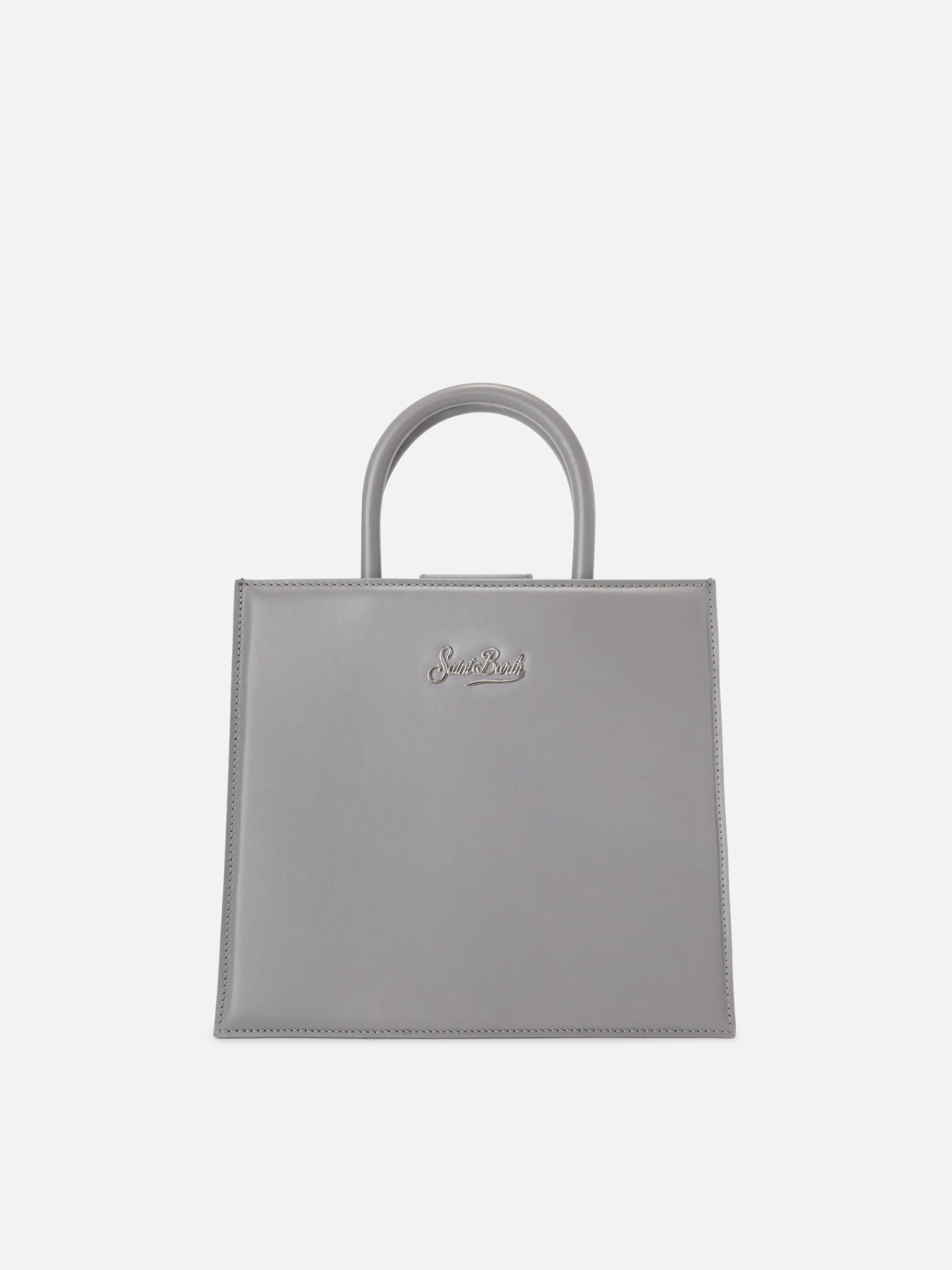 Shop Bag Midi grey leather bag
