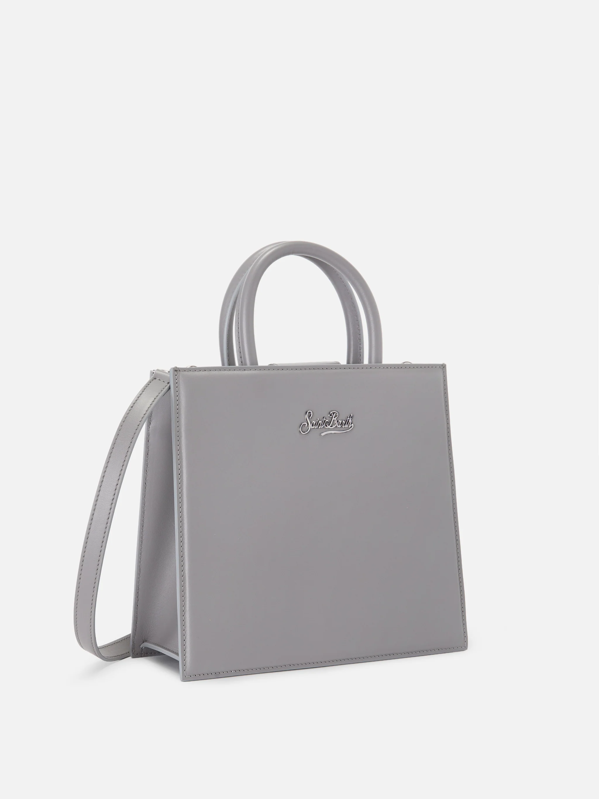 Shop Bag Midi grey leather bag - Image 3