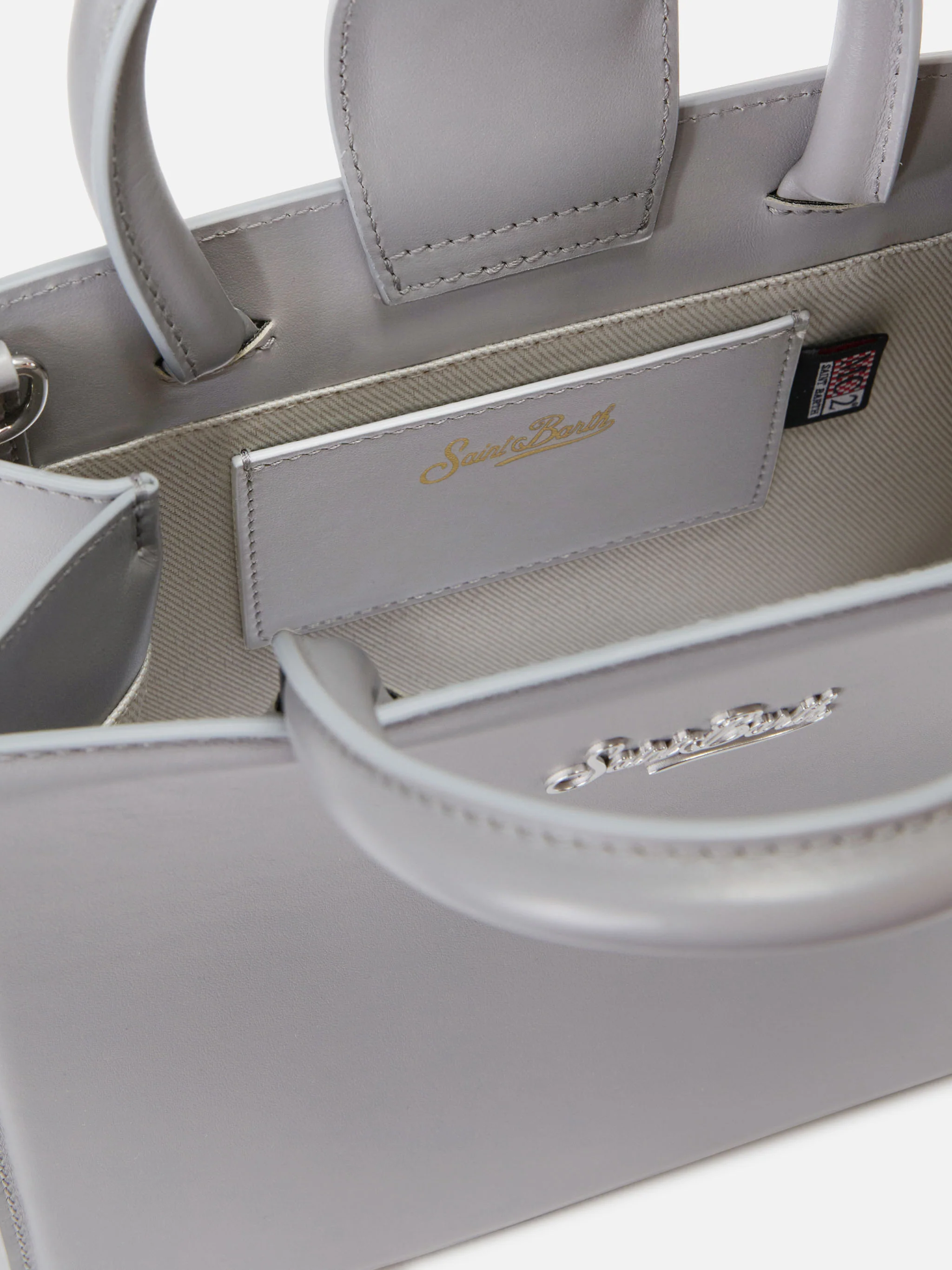 Shop Bag Midi grey leather bag - Image 5