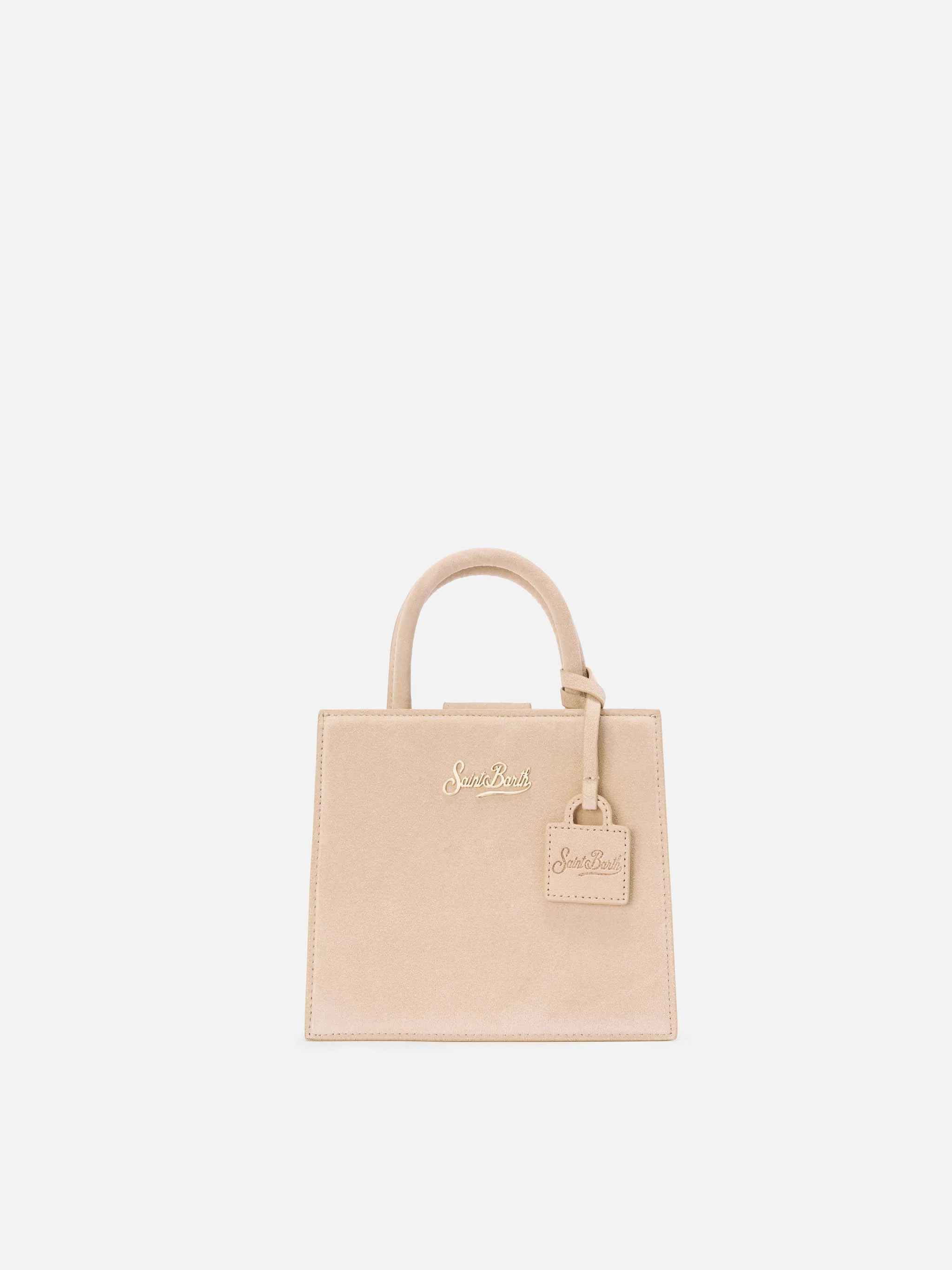 Shop Bag Mini beige suede bag
